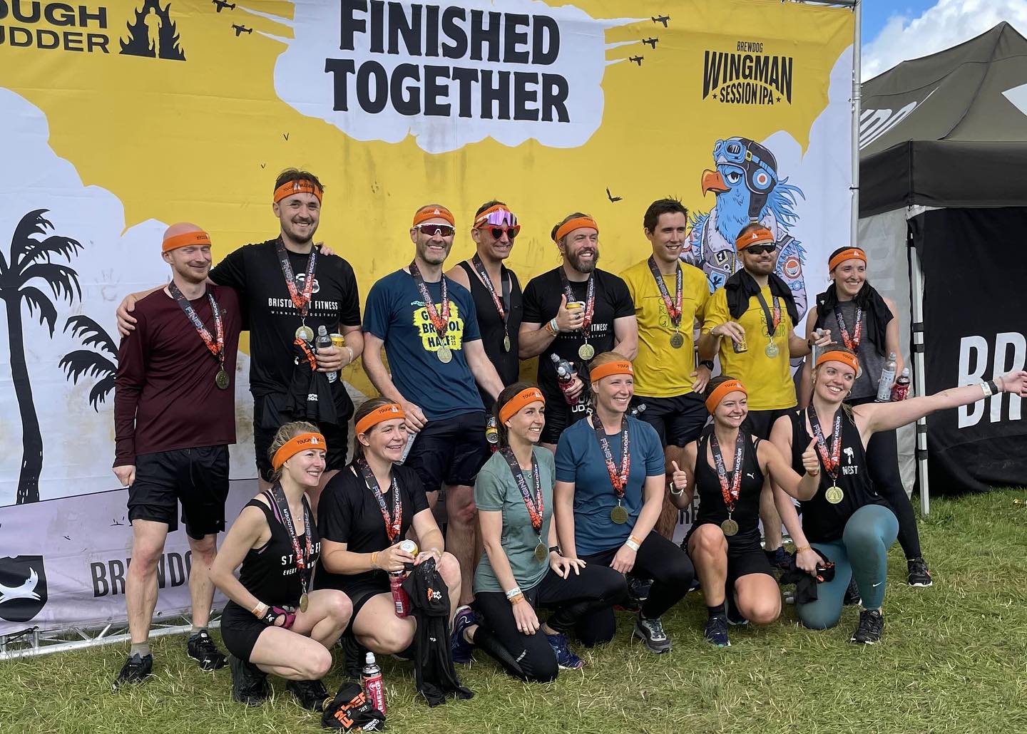Tough Mudder 2024! 💪🤪 We will always succeed together… come hell, high water or electroshock therapy ⚡️ Crossing the line together as a team is 💯 times better than going alone! 💛 #WinningTogether