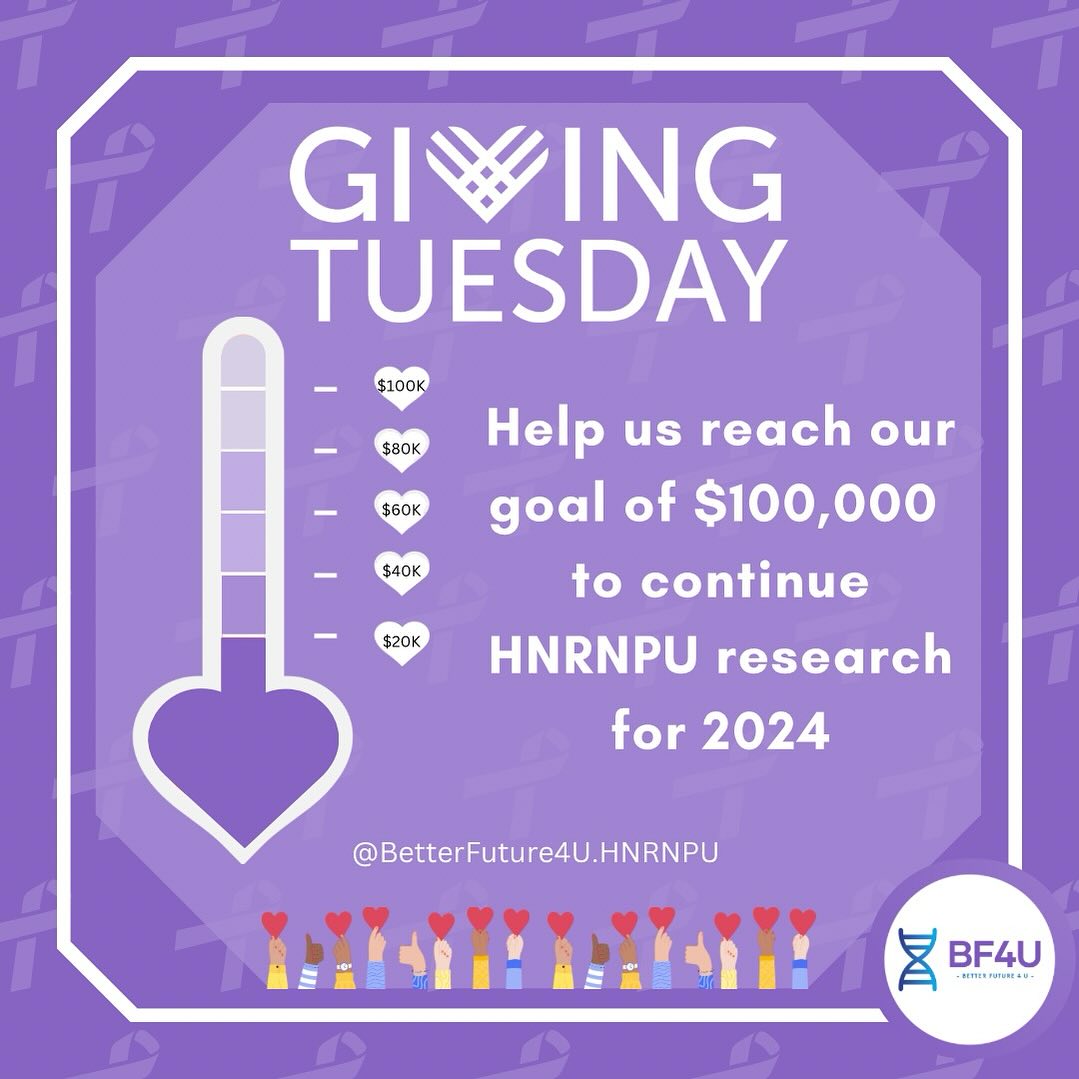 🌟 GIVING TUESDAY: Let's Support HNRNPU Research! 🧬💜
This Giving Tuesday, let's come together to make a real difference! We're rallying support for groundbreaking HNRNPU research that has the power to transform lives. Every contribution brings us one step closer to unlocking vital answers.
🔬 Why HNRNPU Research?
HNRNPU plays a crucial role in gene regulation and development. Research in this area has the potential to unravel mysteries and pave the way for new treatments and understanding.
💪 How Can You Help?
Your support matters! Whether big or small, every donation counts. Click the link in our bio to contribute and be a part of this important journey.
🌐 Donate Now: https://www.zeffy.com/en-US/fundraising/a401dc28-9814-4ab1-a0b6-a9f822d8e5bf
📢 Spread the Word!
Tag a friend who cares about making a difference and share this post to your stories. Together, we can amplify our impact and create a wave of support for HNRNPU research.
🙏 Thank you for your generosity! Let's make Giving Tuesday count! 💜
.
.
.
#GiveForResearch #GivingTuesday #HNRNPUResearch #HNRNPU #Science #Research #BetterFuture4U #BF4U