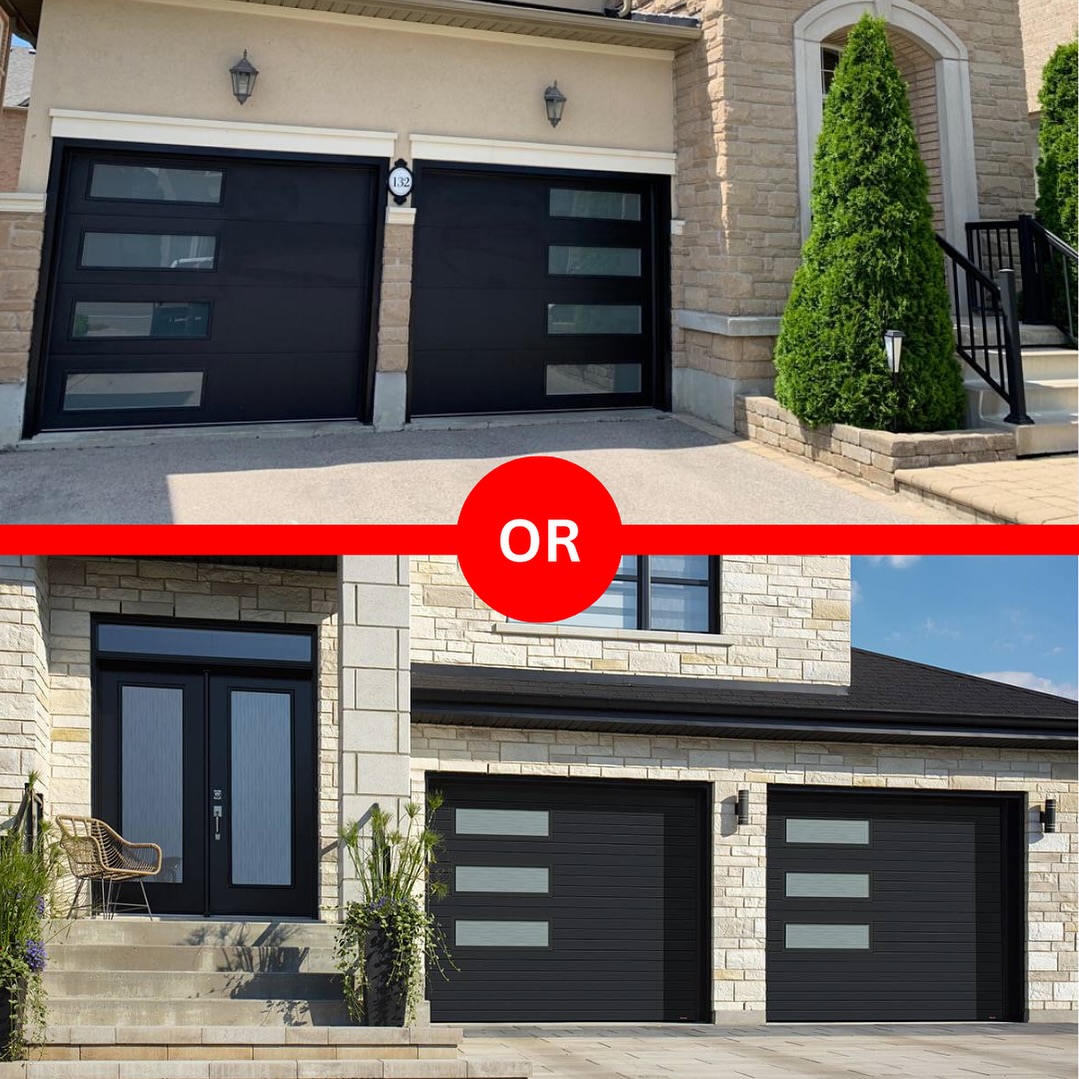 Ok… which way is the CORRECT way, in your opinion!? 🤔
I have a strong opinion on this myself 😂
Choices:
A) garage windows both on the outsides or insides (different side on each door) like top photo.
B) windows on same side of each door, like bottom photo.
C) it doesn’t matter.
•
#garage #windows #ocd