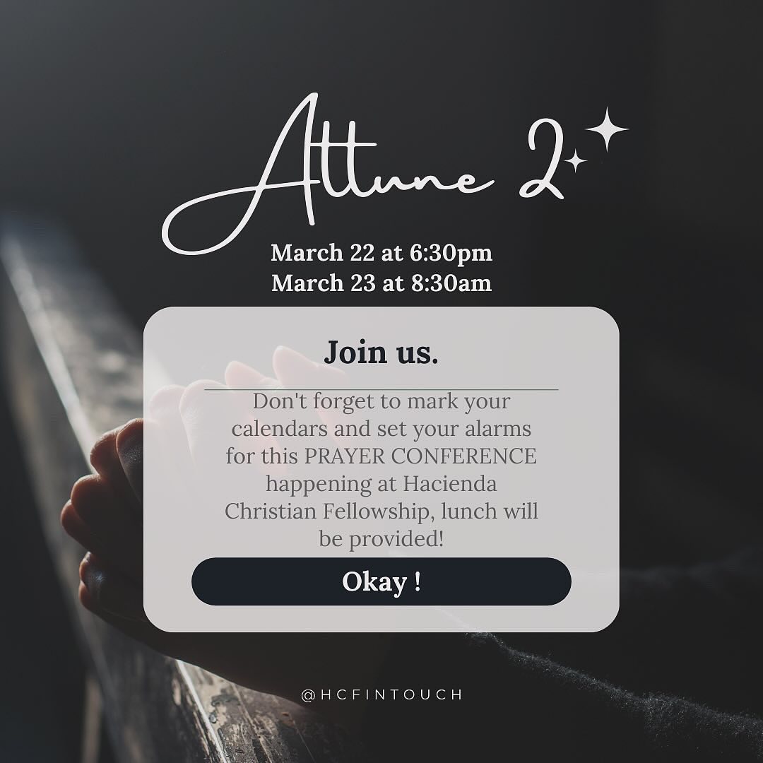 We’re so excited for our prayer time this weekend!
-
We hope you join us and invite your friends and family!