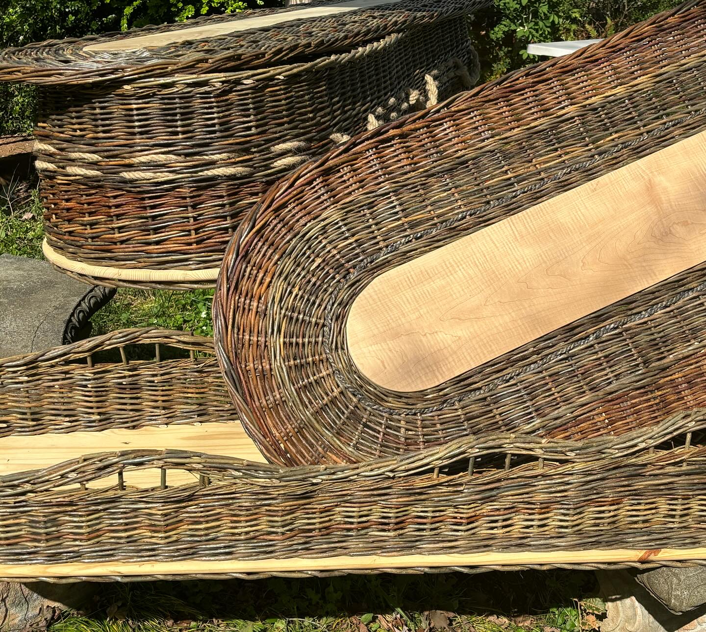 A jumble of burial vessels—a burial tray and two regular caskets-after being set up for a farm tour with a group of students from Warren Wilson college last month. It was a joy to host @mallorymcduff1 ‘s class and get an infusion of hope for our future.