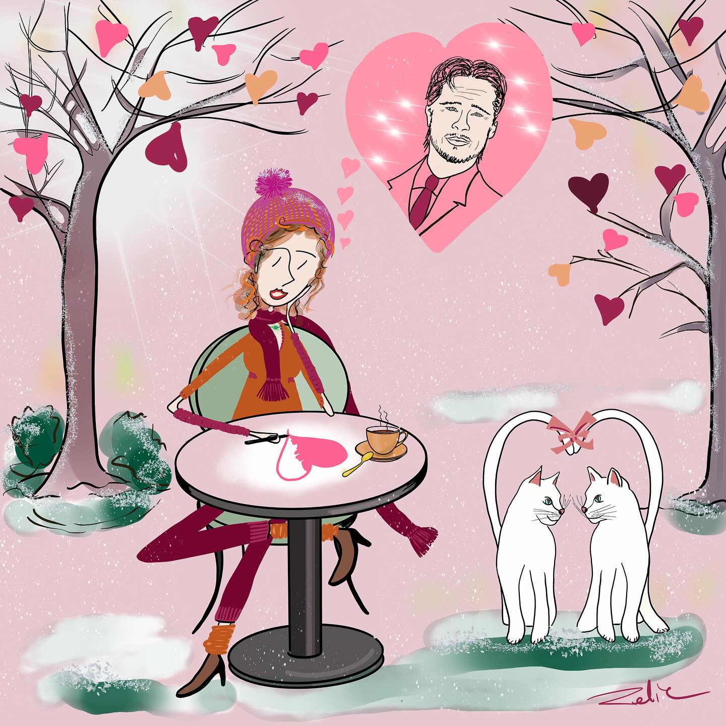 Happy Valentine day! #amour #love #saintvalentin #14febrero #14feb #clindoeil #lavieenrose #drawings