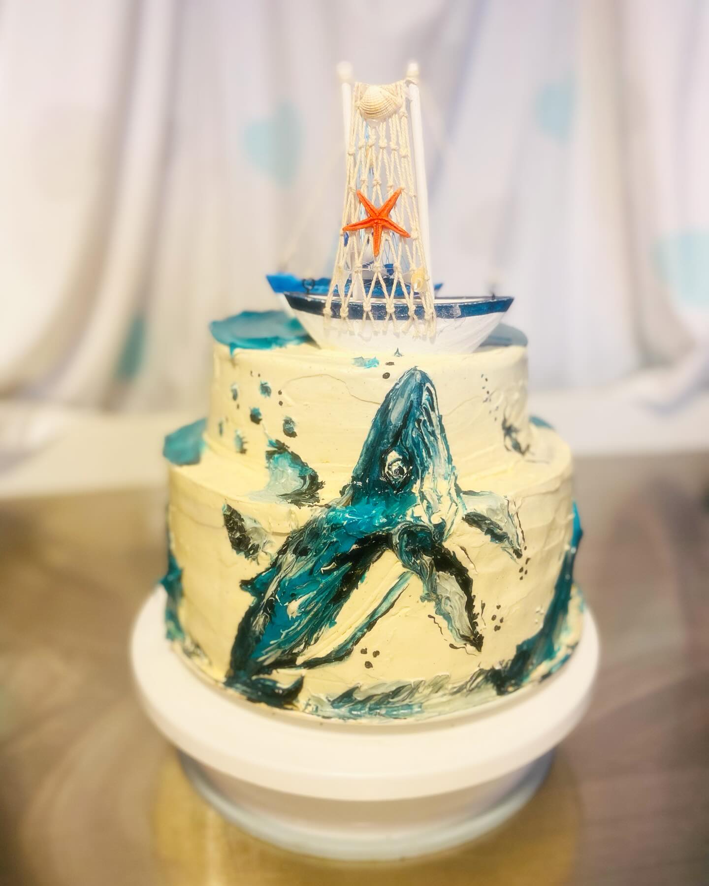 The birthday cake for tomorrow’s 80th birthday lunch - marine & sea themed at @lympstonesailingclub . It doesn’t happen very often that I get to play and paint with cake, and it infinitely makes me happy. Raph’s all ready with the serious cooking bits to celebrate tomorrows incredible 80th birthday!
#sailor #marine #birthdaycake #80thbirthday #cakemakingwithadifference #cakepainting #cakedecorating #marinethemedcake #lympstone #devon #sustainablecatering #enviecatering #chocolatecake #familybusiness #happyplace