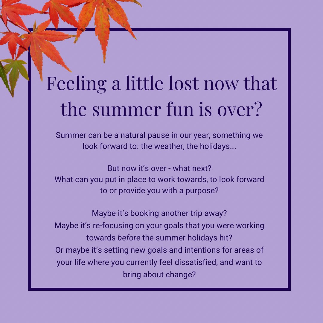 Feeling a little lost now that the summer holidays are over? What can you do to get looking ahead again?
•
#yourlifeandwellnesscoach #lifecoach #personaldevelopment #goalsetting #forwardfocus #mindset #wellness #personalcoach
