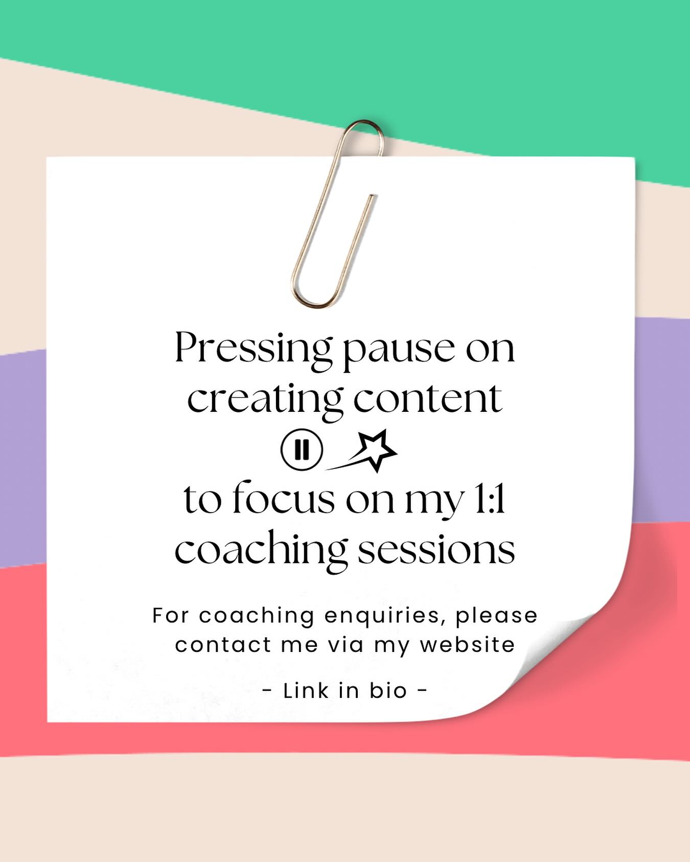 A while back I decided to challenge the societal pressure that you need to have a social media presence to have a successful business - I’m not a content creator, I don’t enjoy doing it and it’s hard to tell what value it adds for people.
I am a coach and I’m good at it! I love seeing the value and impact it can have - so that’s where I have been investing my energy 🙏🏼💫
Time and energy are limited… how will you choose to spend yours?
#yourlifeandwellnesscoach #lifecoaching #personalcoach #careercoaching #confidencecoaching #mindset #positivechanges