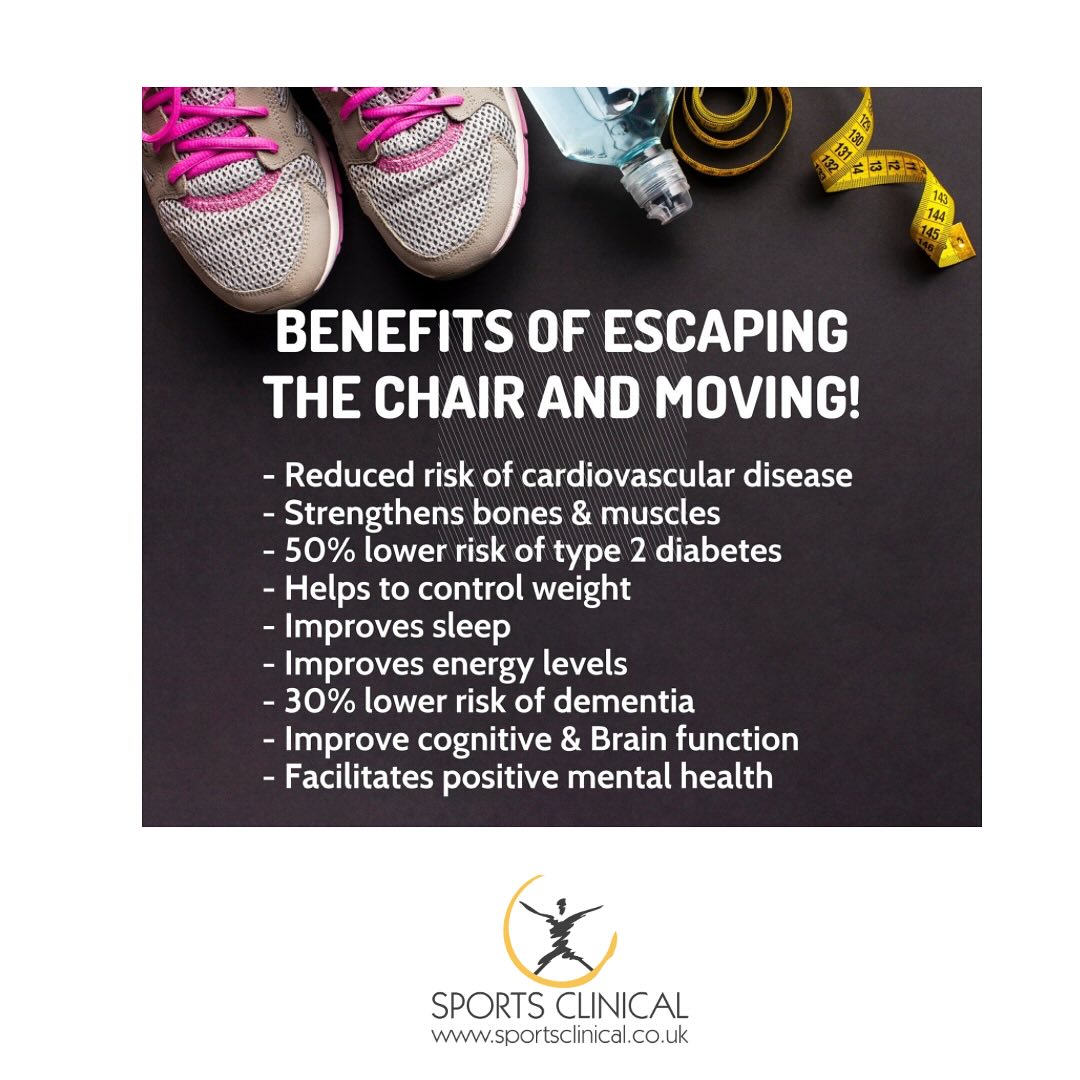Not only does movement, activity, exercise and just getting out of the chair aid all the things in the diagram but it can also help to improve mental health by reducing stress, anxiety and depression, improving social wellbeing, increased self esteem and enhancing brain power.