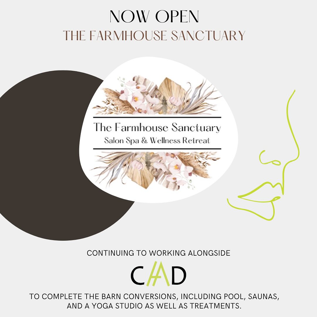 Congratulations to @thefarmhousesanctuary_ on their opening day! We are working hard to get the Permissions in place to convert the barns on the 7 acre site for the spa and wellness centre to expand in to. 🧖🏼♀️🧘♀️
Take the time to flick through the photos to see how amazing the farmhouse is looking! #spa #wellness #barnconversion #design #architecture #caad #caadltd #farmhousesanctuary