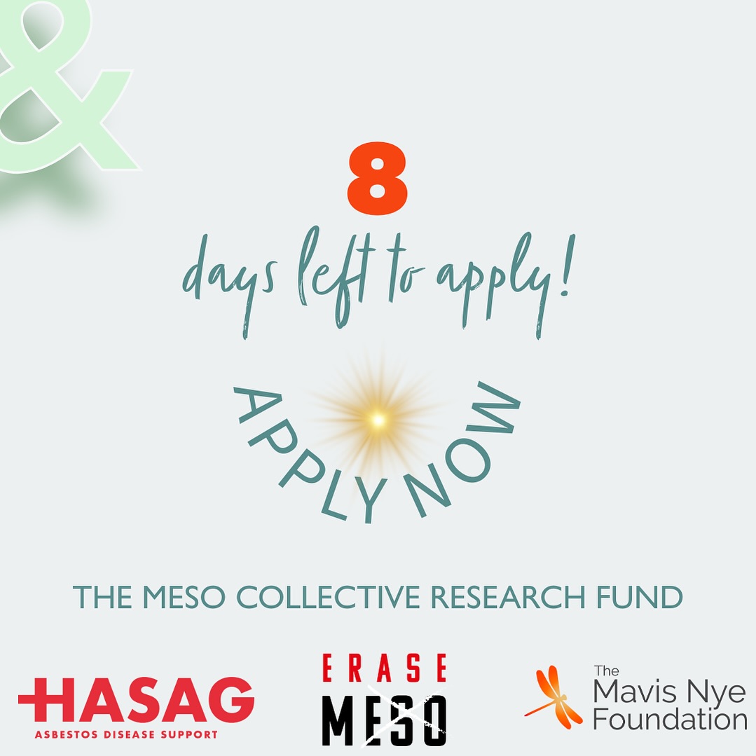 Deadline is July 31st
https://www.erasemeso.org/apply
#mesothelioma #mesotheliomaresearch #mesocollective #asbestos