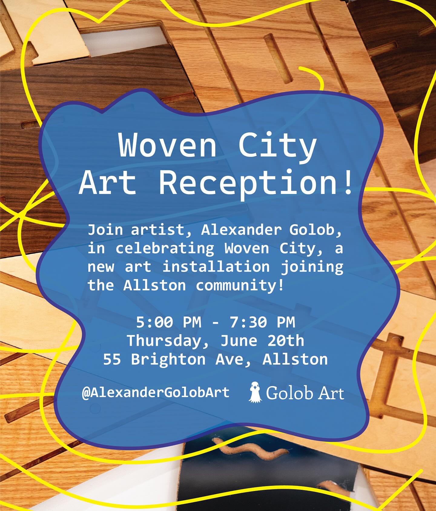 Hip hip hooray! My major art installation, Woven City, in Allston, MA is done! I’ve been working on this artwork for the better part of a year. It’s been a major growth experience and, not to brag too much, the art came out great. We’re hosting a reception Thursday, June 20, between 5 PM and 7:30 PM. Please do come - I’d love to share this special new art installation with you! ☺️🤗 If you have any questions about the reception, feel free to reach out ☺️
.
.
A big, big shoutout to those who were part of making this project a reality! Those include @thehamiltoncompany @a.little.bird @estemar720 @mmgilleran @whatfurreal @vasoirre @annabellaramaci 💖
.
.
.
#publicart #communityart #artinstallation #mixedmedia #woodsculpture #publicinstallation #contemporaryart #bosart #bostonart #bostonartist #allstonma #allstonbrighton #ratcity #publicartist #artreception
