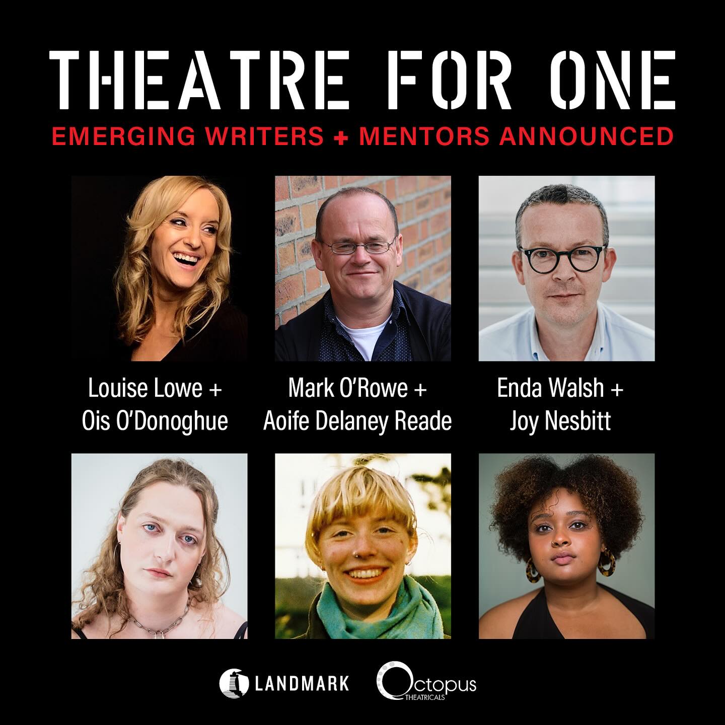 🎺 THE WORD IS OUT 🎺 SO THRILLED to announce that I’ve been selected as one of six emerging writers to take part in Theatre for One: This Ireland at Cork Midsummer Festival this June. @corkmidsummer Produced by Landmark Productions @landmarkireland and Octopus Theatricals @octopustheatricals , I’ll be writing a 5-minute play to be presented in a specially designed state-of-the-art theatre booth for one actor and one audience member at a time.
All six emerging writers will be mentored by six of Ireland’s leading playwrights, whose plays will also be presented alongside ours. I will be receiving mentorship from Enda Walsh @bendy.walsh 🫨🫨.
Theatre for One: This Ireland is a free event and no booking is required. You simply join the queue. Will we see you in Cork this June?
Theatre for One: This Ireland
Cork Opera House Plaza as part of Cork Midsummer Festival
15 - 23 June, 2024 (exact timings to be announced)
Free event
For more see https://www.landmarkproductions.ie/production/theatre-for-one-2/