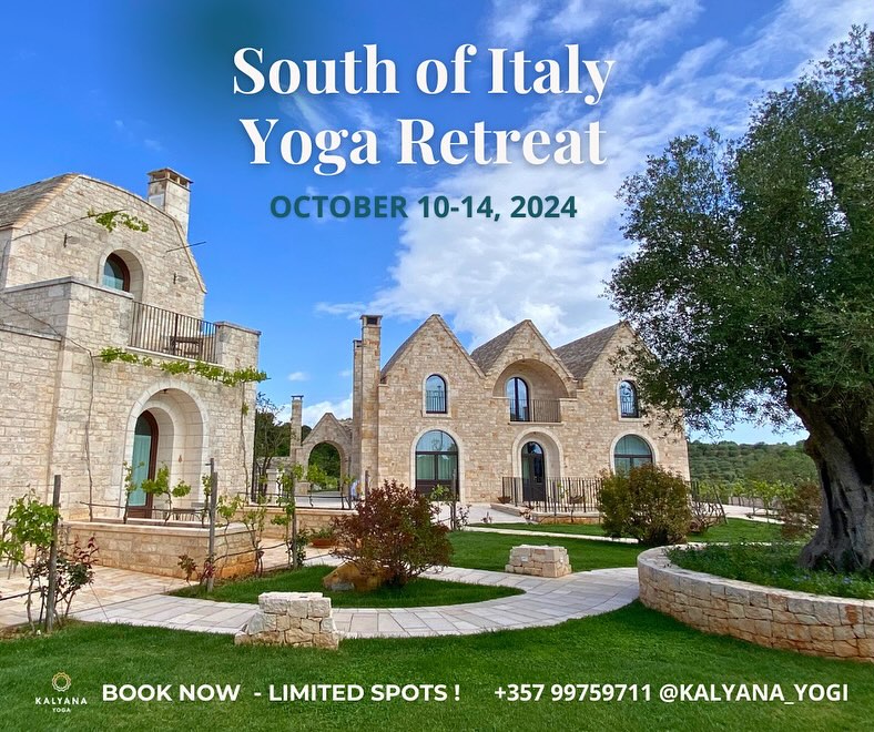 Join us on October 10-14 in Italy for a unique yoga retreat experience! A fully detailed program to guide your well being into bliss and joy. Each day is carefully curated to improve your practice of yoga and mindfulness, to expand your cultural awareness of the region of Puglia, through visits, culinary classes, city tours and workshops on yoga philosophy. The hotel has been carefully chosen to provide a peaceful heaven to relax in the midst Mediterranean nature and detach yourself from the noise of your daily life. A luxurious yet boutique experience not to miss, hosted by founder and certified coach Michael. Set up a call to learn more and register! This group has a limit of participants. Inquire today! Final deadline to book is July 1, based on availability.
#yogaretreatitaly #yogaitaly #yogaretreat #puglia #ottolireresort