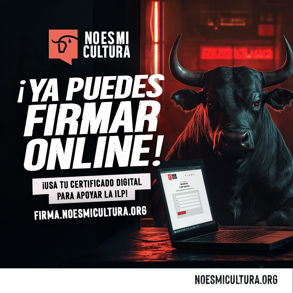 🥳 ¡GRAN NOTICIA!
Ya puedes firmar la ILP #NoEsMiCultura online con Certificado Digital. 💻
Si no has podido firmar presencialmente, ¡esta es tu oportunidad para sumarte!
🙌 Firma ya para eliminar la tauromaquia del patrimonio cultural: firma.noesmicultura.org
(Enlace en nuestro perfil)
¡Comparte por favor! 🚀🚫🐂
#stoptauromaquia #dinoalatauromaquia #ilpnoesmicultura #tauromaquiaabolicion #tauromaquia #justicia