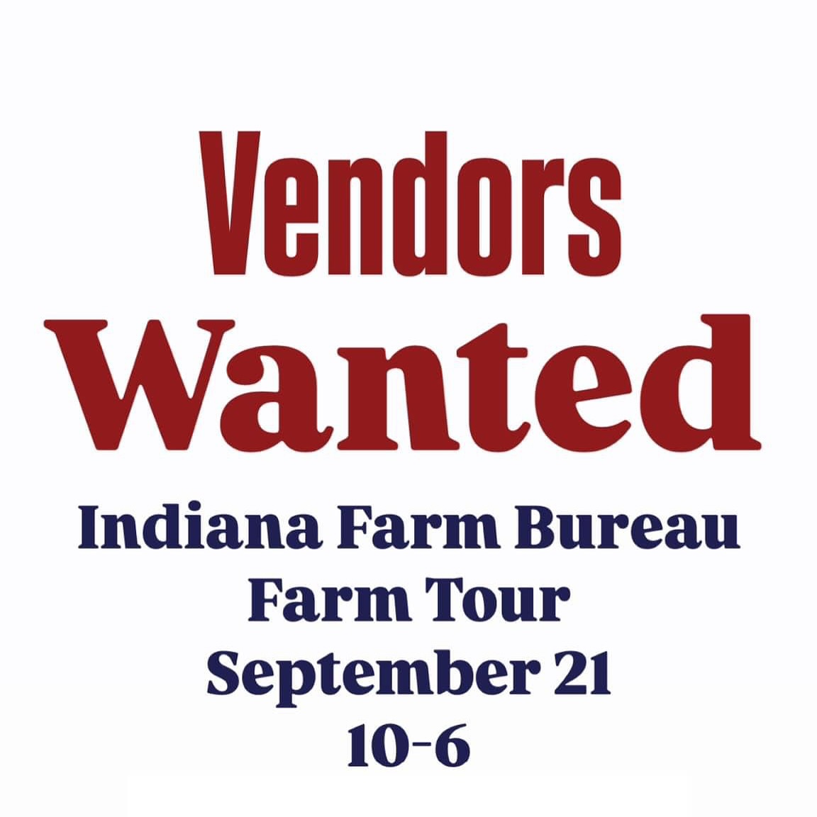 ‼️‼️‼️‼️‼️VENDORS WANTED‼️‼️‼️‼️‼️‼️
We are super excited to announce that we will be apart of the Harrison County Farm Tour that is sponsored by the Indiana Farmers Bureau. There’s so many great farms that will be apart of the tour so mark your calendar 📅! Currently, we have Ageless Agape LLC. and House Bread Sweet & Sourdough that will setting up at our farm. If you’re a local business that would like to set up on our farm, please contact us! We also would like to have two food trucks. In addition to our vendors, our farm will be selling:
✅ Chicken
✅ Beef
✅ Produce
✅ Honey