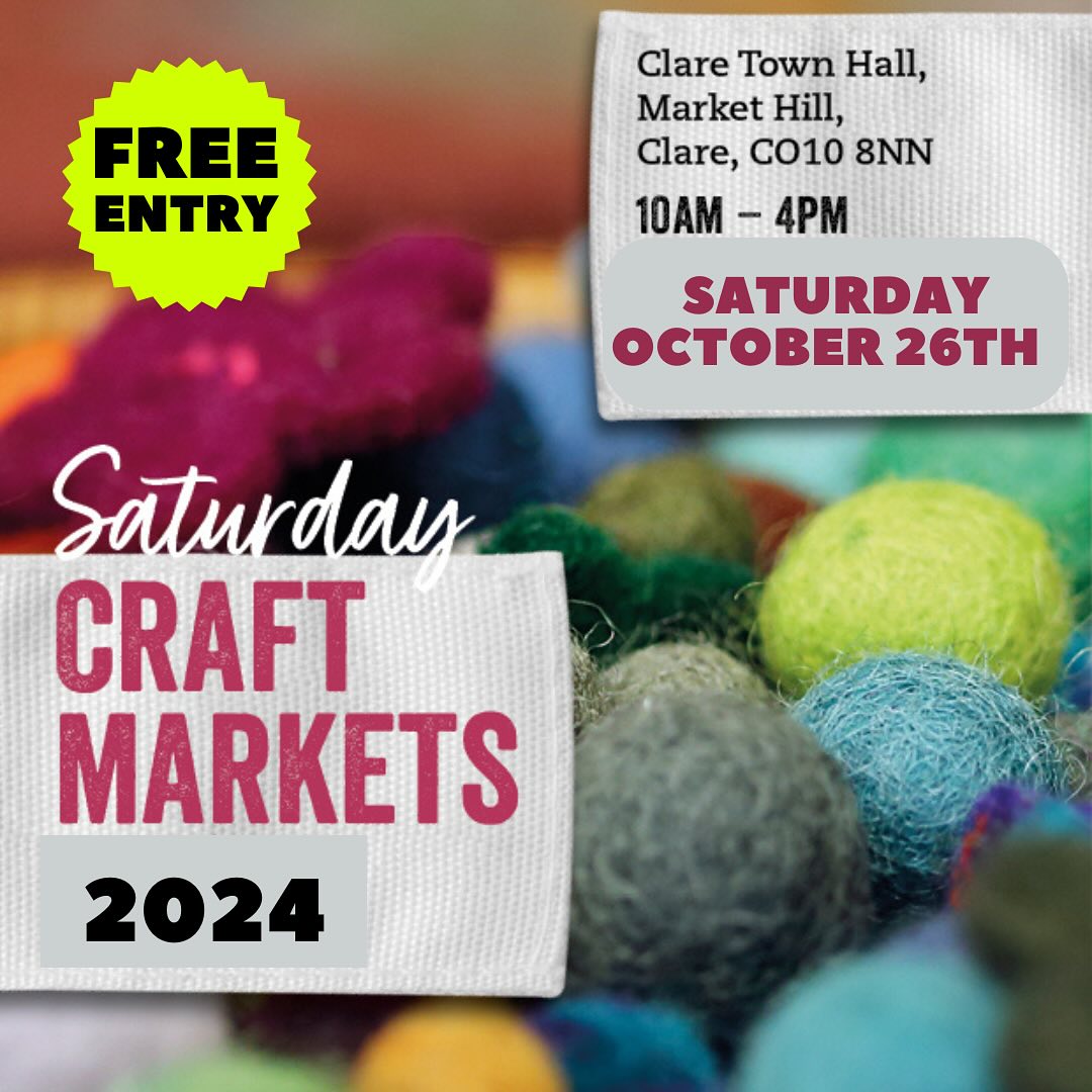 A date for your diaries… @suffolk_market_events Clare makers market, a fabulous selection of local craft, come along and meet the makers and find some treasures. #artisanhandcraftedjewellery #handmadeisbest #shopsmallthischristmas #preciousprintjewellery