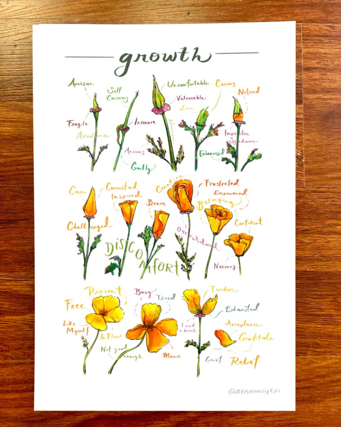 Three years later…I finally made the feelings poppies into a print :) I’ve got them on my Etsy shop as 11x17s and a digital download for now. Enjoyyyyy, and let me know if I spelled anything wrong 🙃💛✨
#illustration #poppies #californiapoppies #feelings #emotion #growth