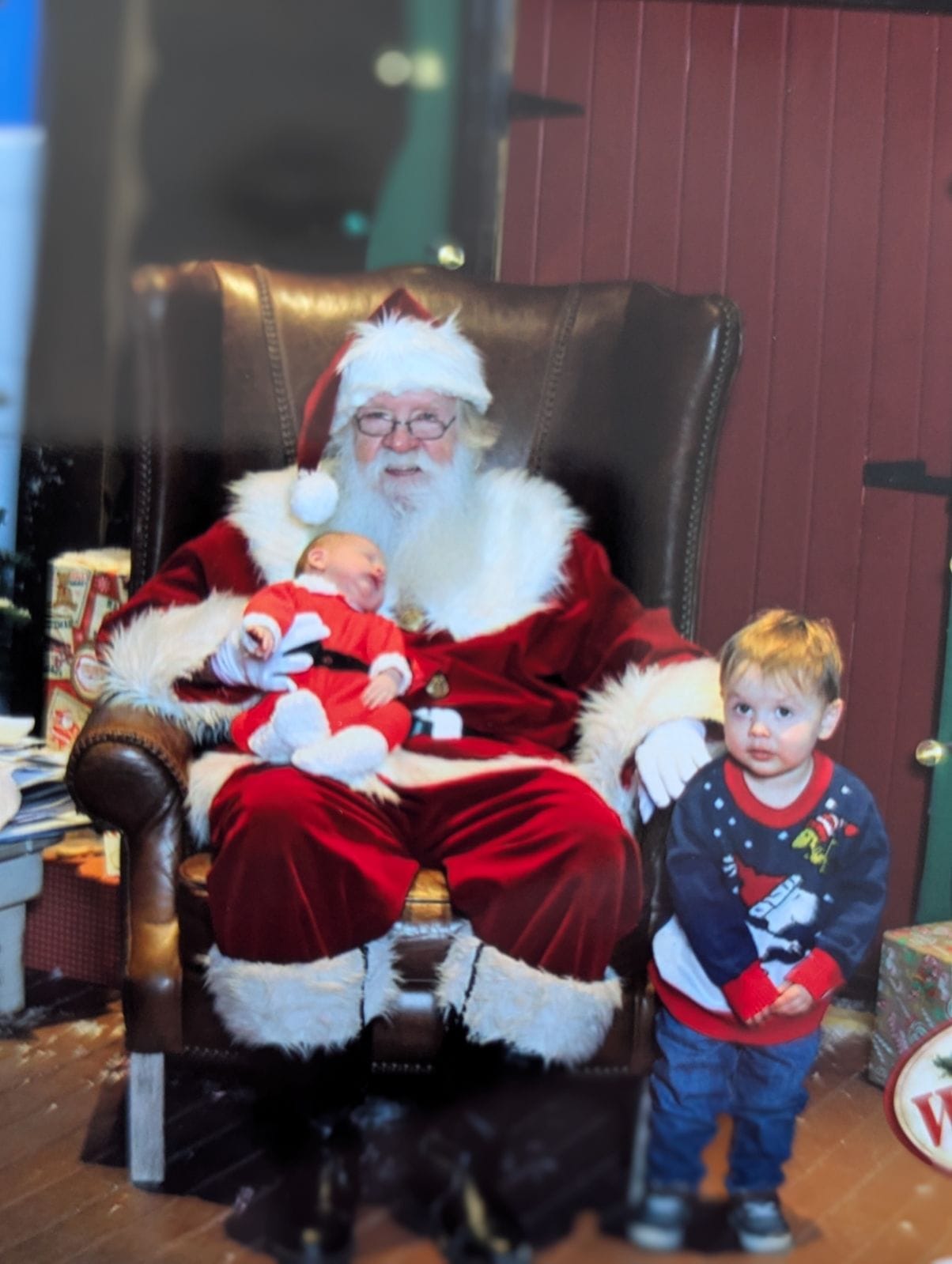 My grandkids with Santa!
