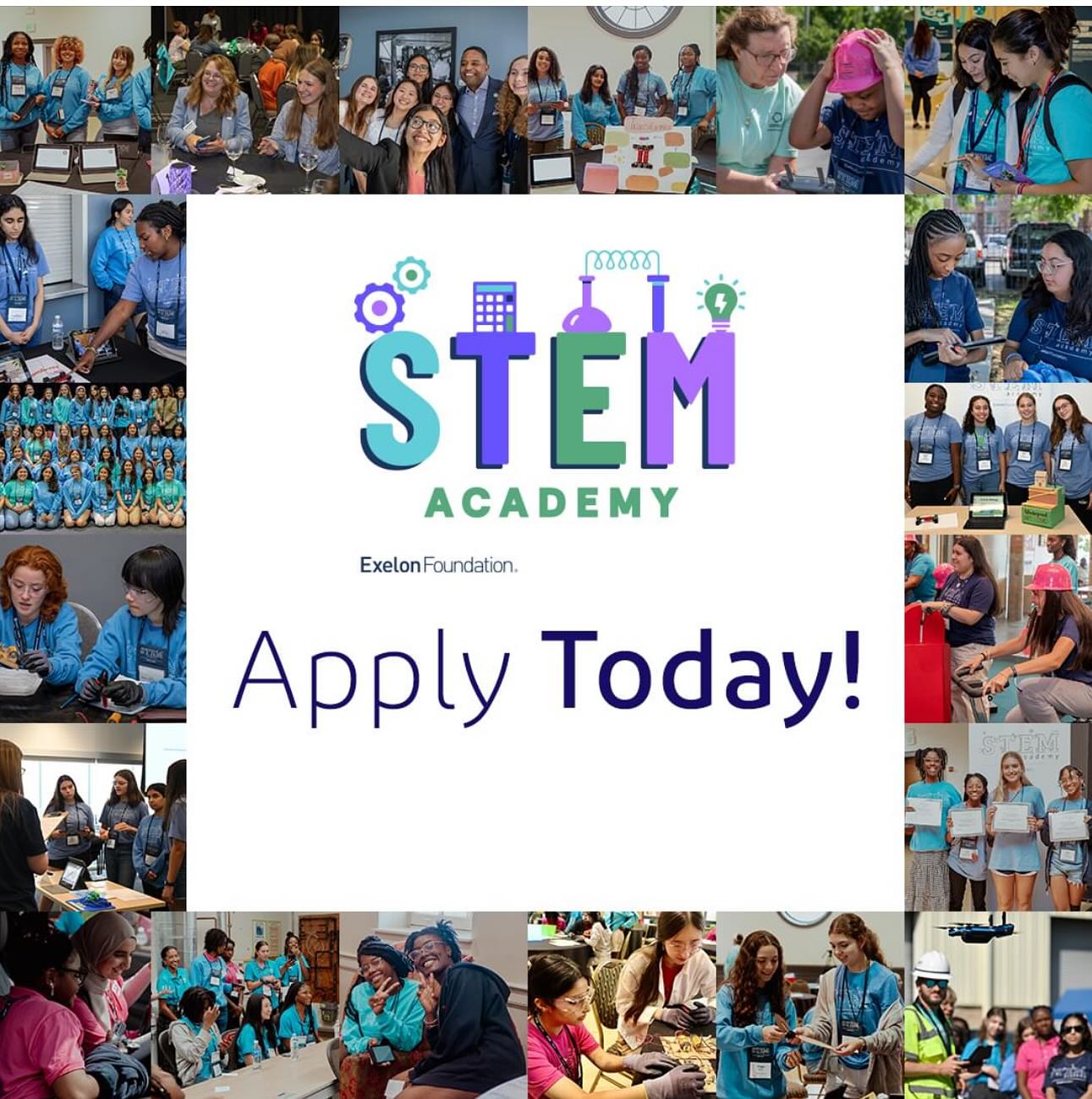 Repost ☺️: Applications are now open for the 2024 @exelonofficial #ExelonFoundationSTEMAcademy in Baltimore, Chicago, DC, and Philadelphia. If you know a young woman in 10th or 11th grade who is interested in STEM, energy, and sustainability, encourage her to apply today. The STEM Academy provides students with access to authentic experiences at STEM institutions and Exelon energy facilities. Learn more about #STEMAcademy and apply today at: https://exelonstemacademy.org/