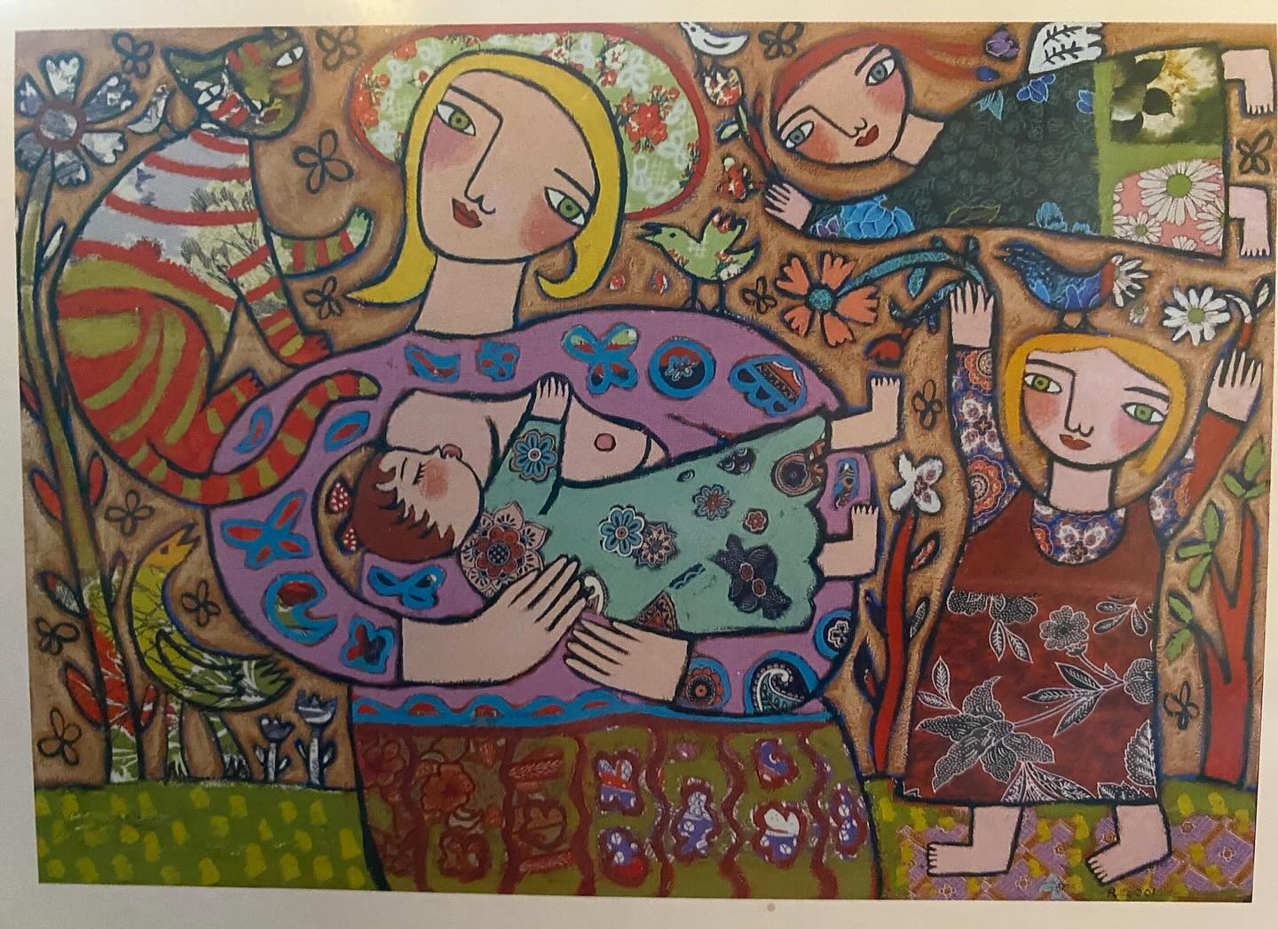 Lovely card from my friend Sally in Australia - Earth Mother, 2006 by @rebeccacoolart #breastfeeding #baby #lactation #breastmilk