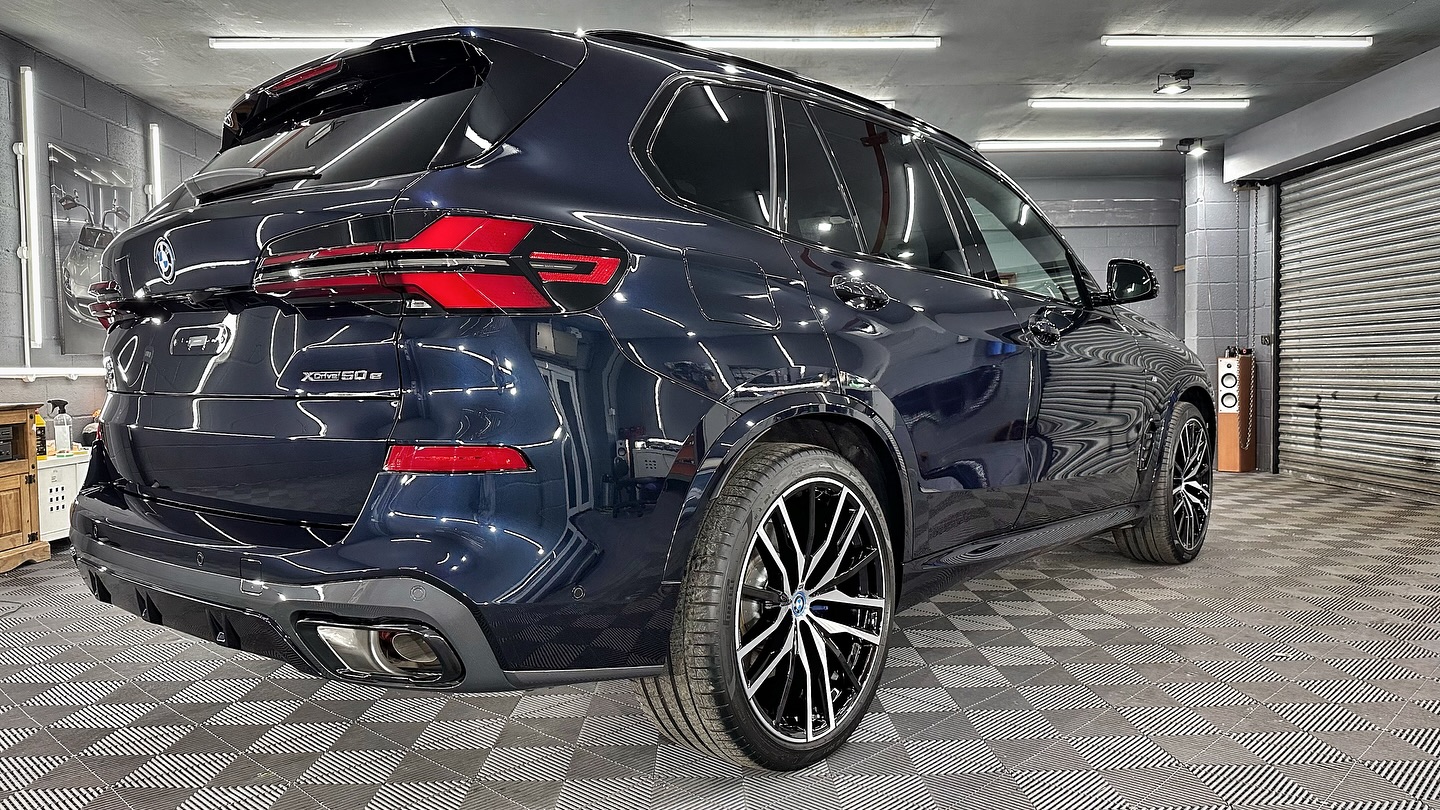 BMW X5M in for new car protection from back in May. After a single stage machine polish and @garage.therapy.channel Typhon along with the wheels being removed and coated, this car looked epic!