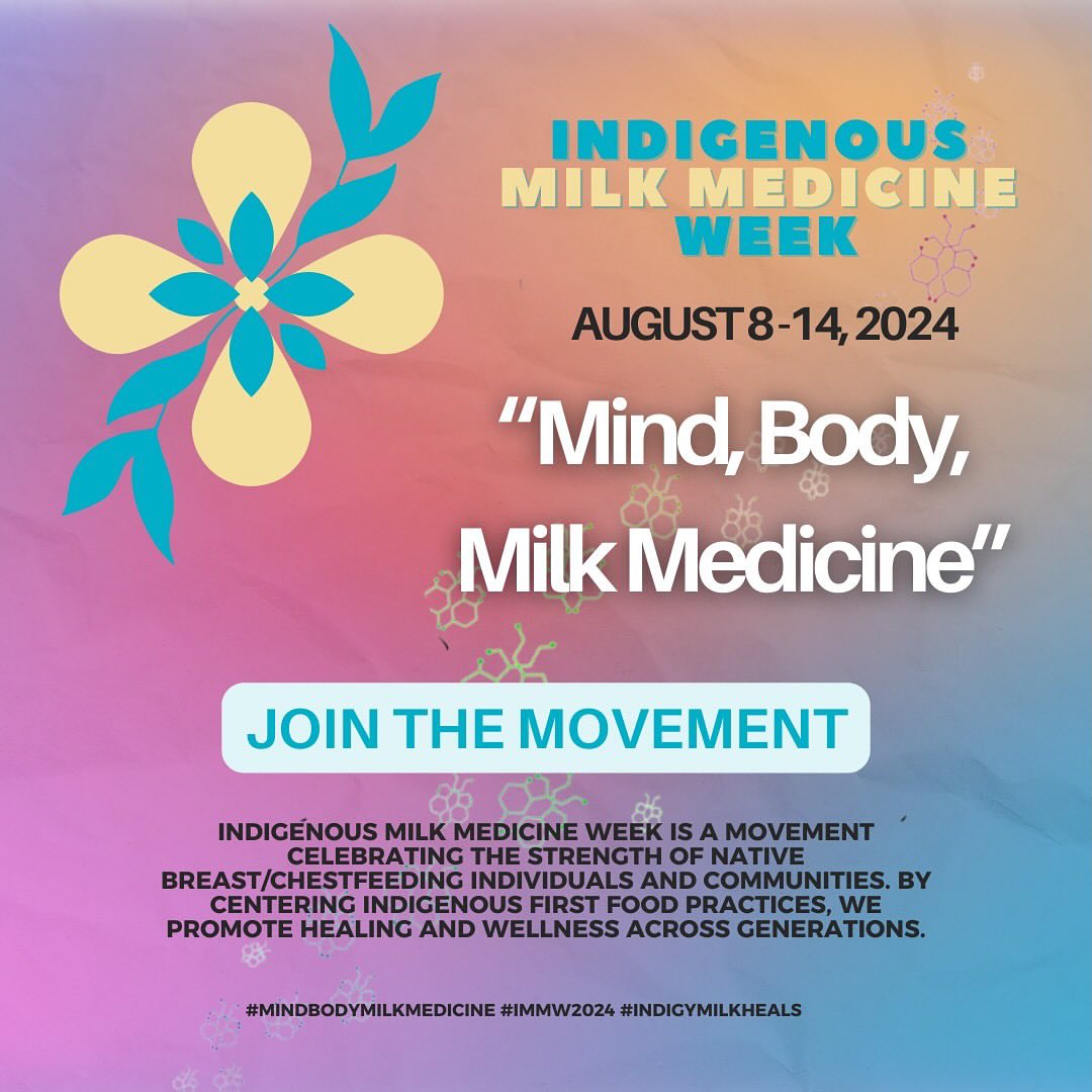 Posted @withregram • @snv_breastfeeding_coalition Indigenous milk medicine represents a fundamental sacred food and a sustainable food system that promotes rematriation—fostering relationships with the land, community, and balance—while supporting public health equity and honoring tradition through ceremony. By centering Indigenous knowledge and equity in first food practices, we reclaim and reinforce cultural sovereignty that is essential for the well-being of Indigenous communities.
✨Join us for a sharing circle session, creating your own breastfeeding art, and viewing of Indigenous Milk Medicine Documentary. Wednesday, 8-14-24 11:30 am - 1:30 pm at THE HEALTHY LIVING INSTITUTE 901 Rancho Ln. Suite #180 FREE EVENT (WHOLE FAMILIES WELCOME) Give A Ways and food.
#worldbreastfeedingmonth #mindbodymedicine #immw2024 #immw #indigymilkheals #liquidgold #chestfeedingsupportforall #breastfeedingsupport #closingthegap #NationalBreastfeedingMonth