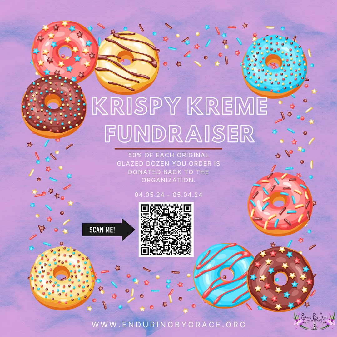 Starting today! Through May 4th you can purchase Krispy Kreme Donuts and half of that amount will go to Enduring By Grace Ministries!! Your donation matters and makes an impact for the growth of this ministry. God has BIG plans for this and I’m just being obedient. There are SO many hurting people out there because of grief and are struggling financially because they cannot afford the burial expenses. It all adds up and I want to help provide relief and the hope of God to these people. Please please please share this post with your friends and the link! https://www.groupraise.com/offer-campaigns/40862-enduring-by-grace-ministries-krispy-kreme-digital-dozens It will be in my bio and the QR code works on the picture as well. Your support matters and means the world to me. Let’s see how much we can raise by my birthday! (5/5) Funds for @enduringbygrace is the best present ever!
#krispykreme #donuts #fundraiser #enduringbygrace #hopeforthehurting #hope #grace