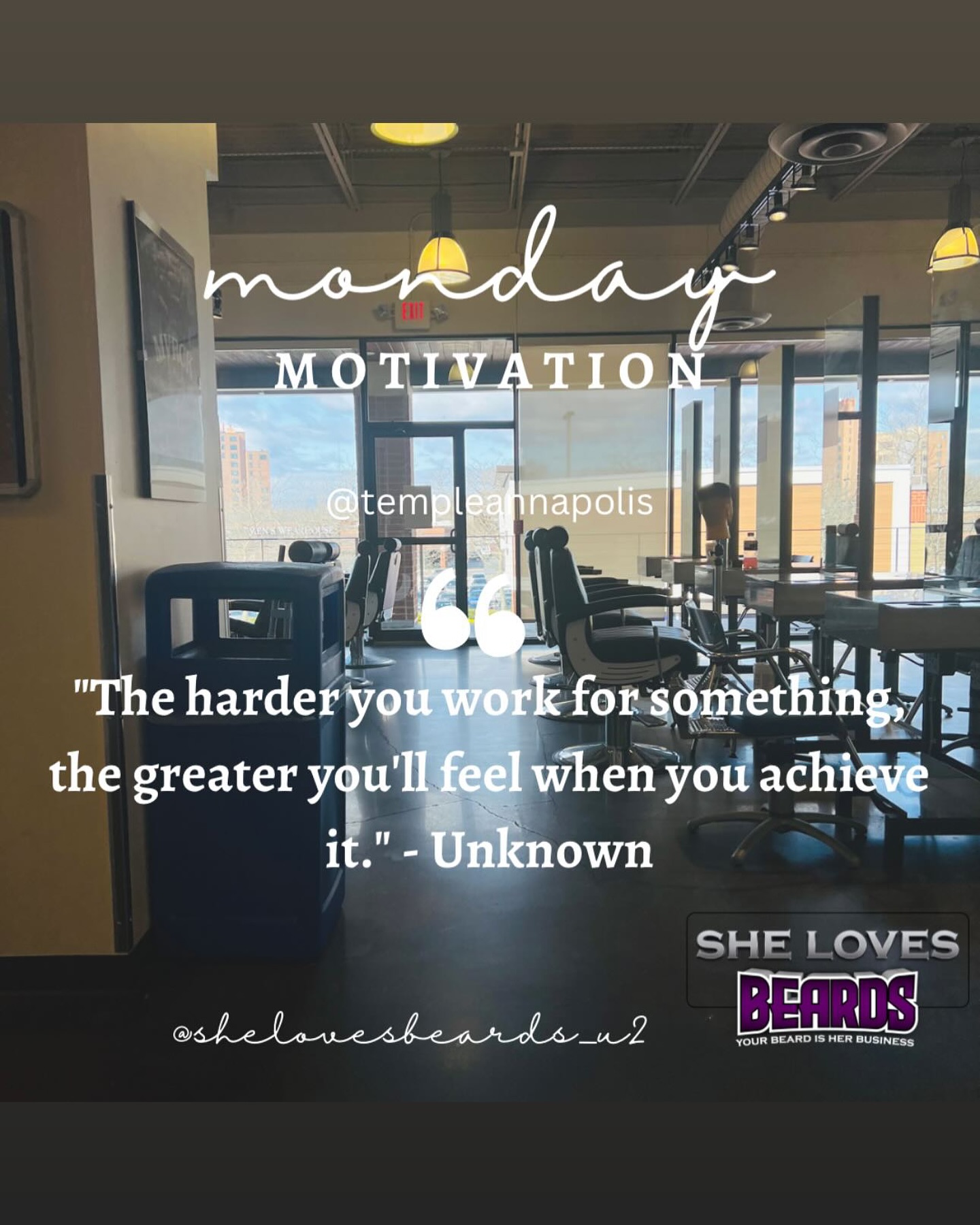 Monday Motivation! Stay the course!
#shelovesbeards_u2
#mondaymotivation
#barberlife
#thetemplepm