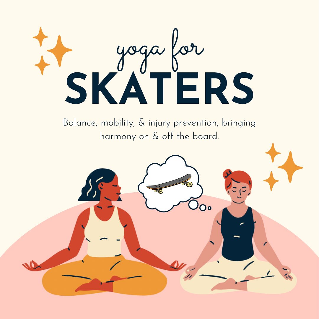 Yoga for Skaters 🛹 🧘🏼♀️
🗓️ 3 sessions: Wed 1, 8, 15 Nov🕢 7:45-8.45PM
Boost mobility & flexibility, find your balance on & off the board, strengthen muscles & help prevent future injuries. All yoga levels & all skate types (longboard, skateboard, surfskate, roller etc) are welcome!
🌟 About your instructor, Danielle: An experienced Hatha Vinyasa, Yin & Restorative teacher and a skater for the last 8 years (loves longboard dancing & bombing hills!).
💸 £10 per session or £25 if you join all 3. If you’re struggling financially message me 🩵 Book via the link in bio.
📍The Wild Box Yoga Studio, Bristol
Roll into your best winter skating season. See you on the mat! 🛹🧘♀️