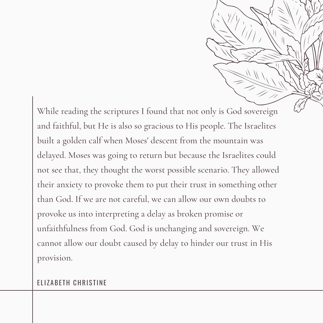 God is so faithful. Delay is not dismissal.
.
.
.
#enduringbygrace #hopeforthehurting #hope #grace #exodus #scripture #grief