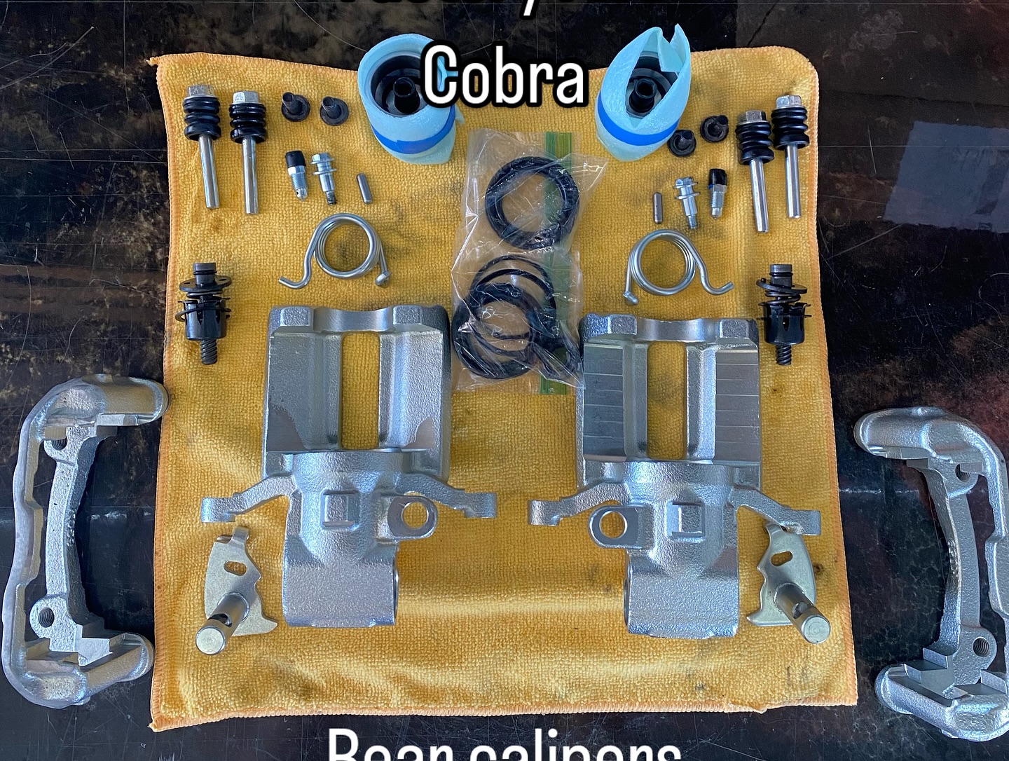 This set of Factory 5 Cobra calipers arrived in pieces… all sorted out, castings smoothed and coated in Bronze Chrome with clear.
#fixmyuglycalipers
#calipercoatingrehab
#arizonasmallbusiness
#buckeyeazbusiness
#buckeyeaz
#customcarsaz
#scottsdalecarsandcoffee
#azcarscene
#azcarevents
#aztrackstars
#arizonacalipers
#custompowdercoating
#brakecaliperpainting
#brakecaliperrefurb
#customcalipers
#powdercoatingservices
#brakecaliper
#brakecalipers
#brakecalipersolutions
#automotivepowdercoating
#caliperpowdercoating