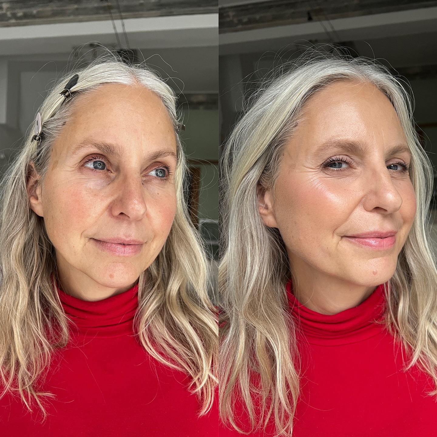 Before Beautiful. After Beautiful. Silja✨🤍
Mittlerweile gehören diese Worte zu meinen Vorher-Nachher Bildern aus den Coachings dazu, weil ich es wichtig finde das immer wieder zu betonen! Beide Bilder sind wunderschön und zeigen eine wunderschöne Frau. Immer.🙏🏻
Silja @silja.mahlow war Ende letzten Jahres bei mir im Studio zum Coaching und wünschte sich vor allem einen frischen, strahlenden Look. Passend zu ihrem Typ und Naturhaarfarbe. Wunschergebnis: ein natürliches Make-Up und viel Glow, Umstellung auf Naturkosmetik - aber nicht überladen und schön leicht auf der Haut.
Meine Spezialität.🥰🙏🏻
Da Silja schon die passende Hauptpflege für sich gefunden hatte, haben wir uns direkt auf das Make-Up fokussiert.
Sie hat vorher sehr wenig Make-Up benutzt und so sind wir Step by Step alles einmal gemeinsam durchgegangen. Von Foundation, über Concealer und Corrector (für stärkere Augenschatten), Cream Blush und Bronzer, Augen und zarte Lippen.🤍
➡️Und: ich mache in den Coachings wenn es zum Make-Up Teil kommt immer nur eine Gesichtshälfte - die Kundin die andere. Wenn das zur Sprache, kommt sehe ich immer erstmal große Augen und höre: ‚Oh nein, dann sieht meine Seite ja komplett anders aus‘!😉🙃
Das war allerdings noch nie der Fall! 😌Wenn man einmal die Techniken versteht, die Bewegungen, das Werkzeug (aka passende Pinsel) und die Farben und Mengen, dann wird es irgendwann wirklich ganz einfach, und eine schöne Routine!🤍
➡️Mir ist es besonders wichtig, dass ihr später rausgeht und wisst: ich habe eine Seite erfolgreich geschminkt, und ich kann das definitiv mit etwas Übung auch zu Hause umsetzen!🥰🙏🏻
Wir haben bei Silja eher kühlere und sanfte Farbtöne ausgewählt, passend zu ihrem helleren Typ.
Frage: Als ich das Bild letztes Jahr in meiner Story geteilt habe, konnten ein paar Naturkosmetik-Pros unter euch den Highlighter erraten - was meint ihr? ✨🙃
Danke liebe Silja für deinen Besuch, du siehst toll aus! Vorher und Nachher.🤍🙏🏻☺️
Habt ihr schon eure Make-Up Routine gefunden?