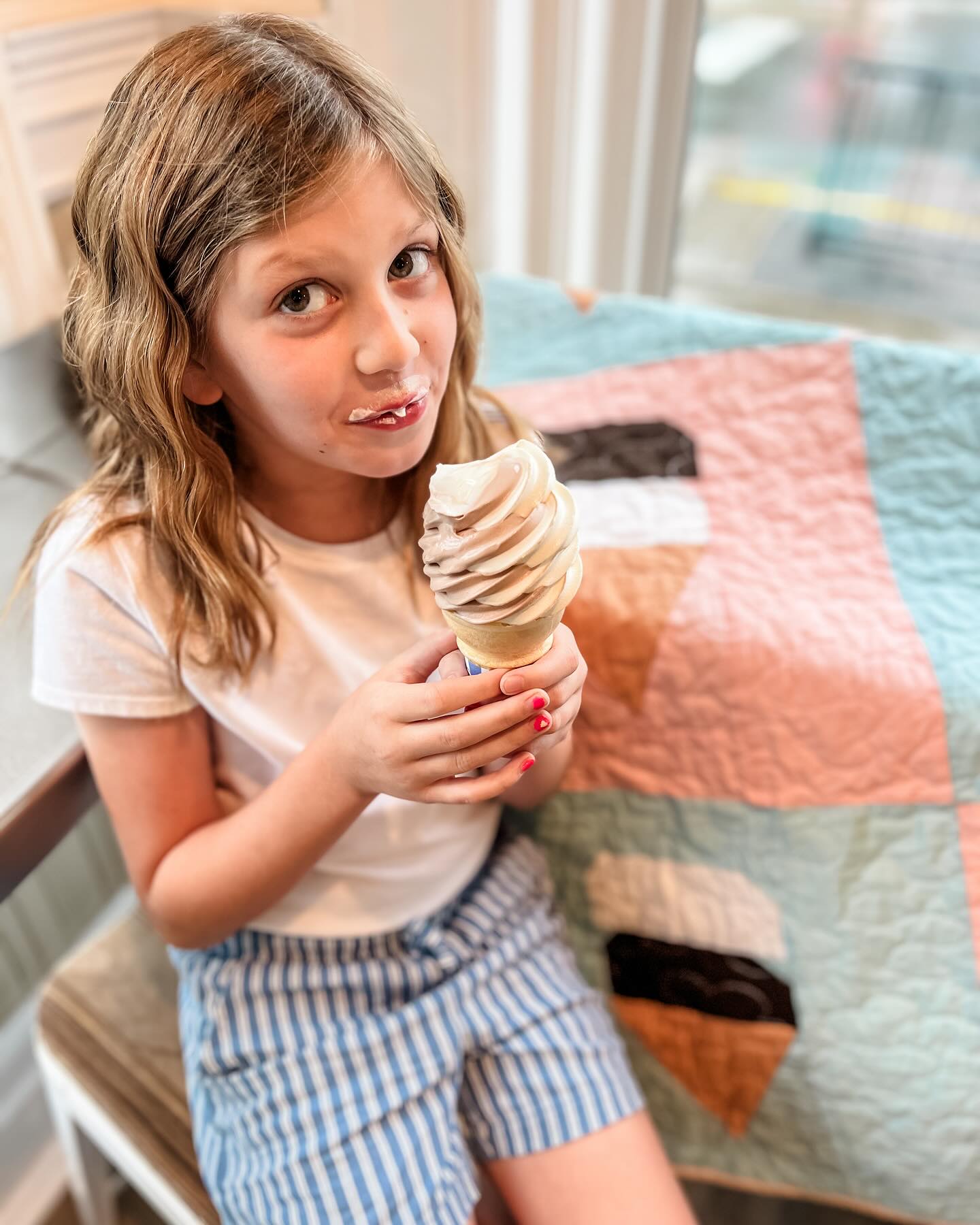 Just got back from a fun little photo shoot for THIS cute girls first pattern release!
The Creamery on Main quilt releases TOMORROW! Newsletter subscribers get an extra sweet deal! So make sure you’re signed up!