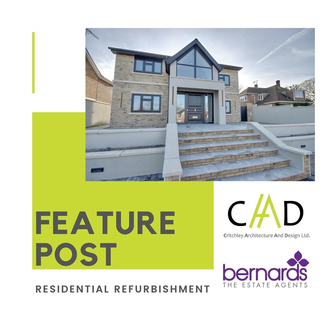 We are delighted to see the completed photographs from @bernards_estate_agents for one of our projects that we have been working on since 2022 🙌🏻 the credit must also go to @howarth_brickwork who completed this build 😍 #design #architecture #caad #caadltd