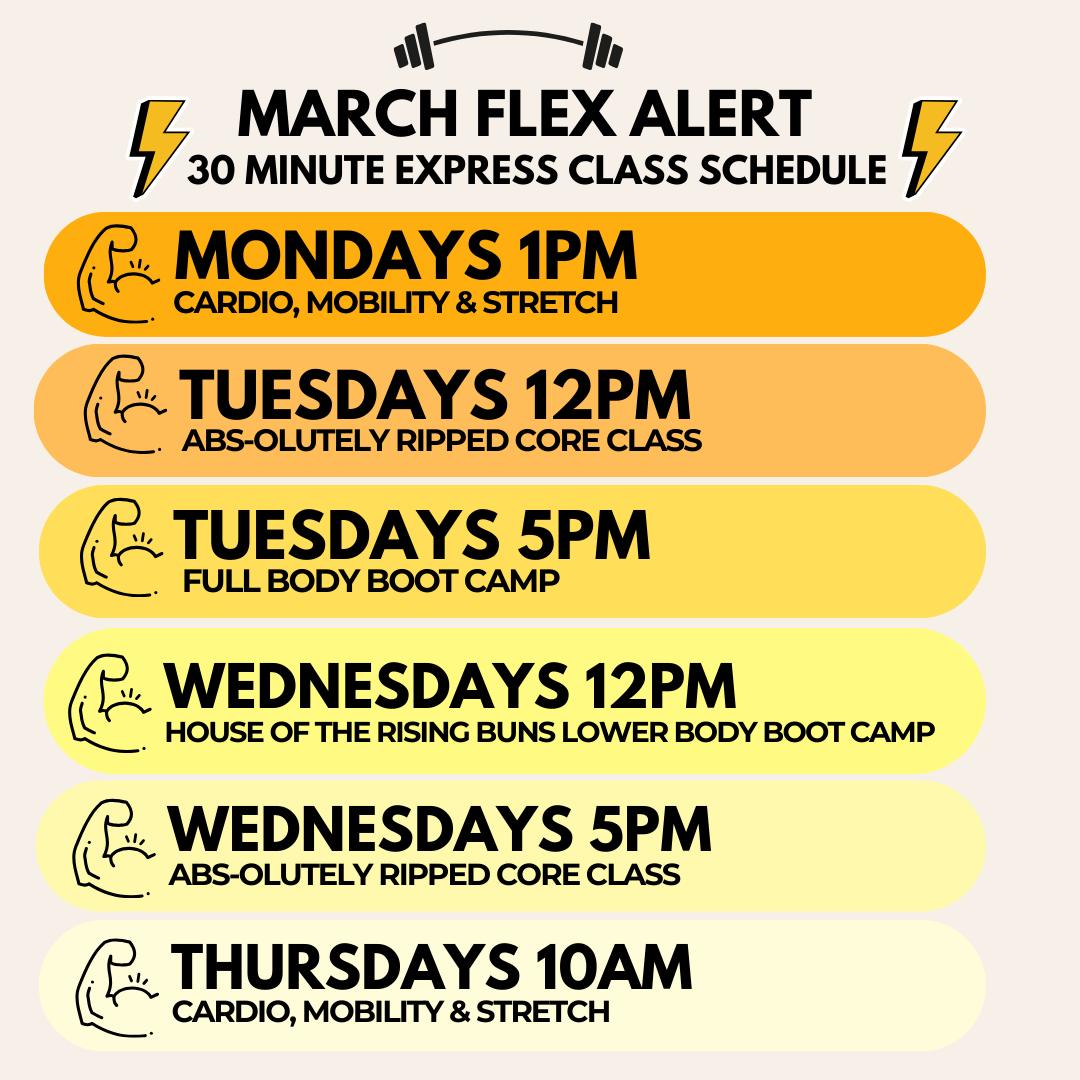 🏋️♀️🤩❤️
Winter is cold
Spring is near
Your pants may be tight
But never fear
Grab your friends
And neighbors too
The Studio's here
To sweat with you....
New schedule for March starting Monday 3/4 with additional classes and time options! Check the web for class descriptions. Non-members welcome. Pre-reg required, sign up by clicking the class on the calendar. (DM if ya need help!)
Join as a monthly member for full gym access 7 days/week, 6am-10pm, and discounted class prices.