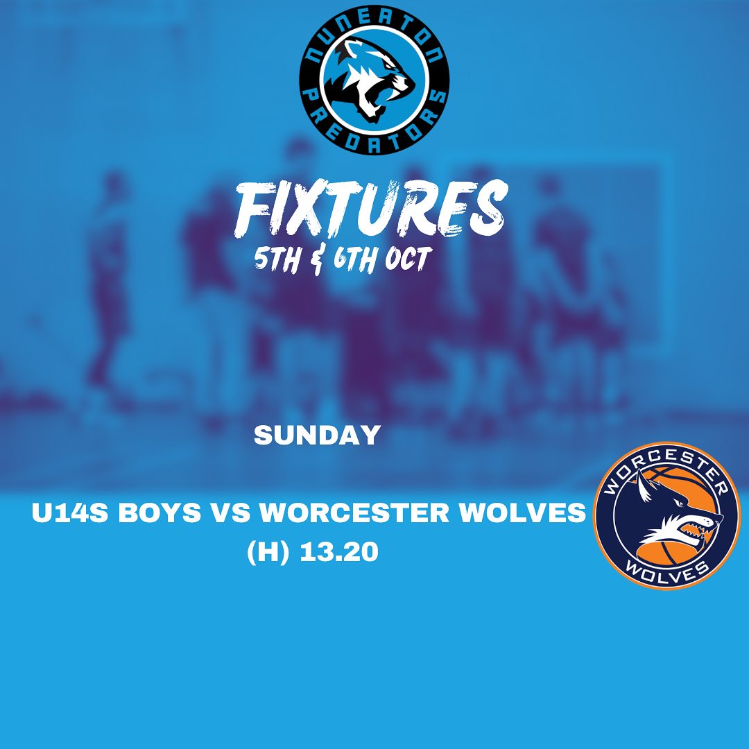 Fixtures for the Weekend of 5th & 6th Oct
Just the one fixture this weekend. Best of luck to our U14s Boys 🏀
#letsgopreds #partofthepride