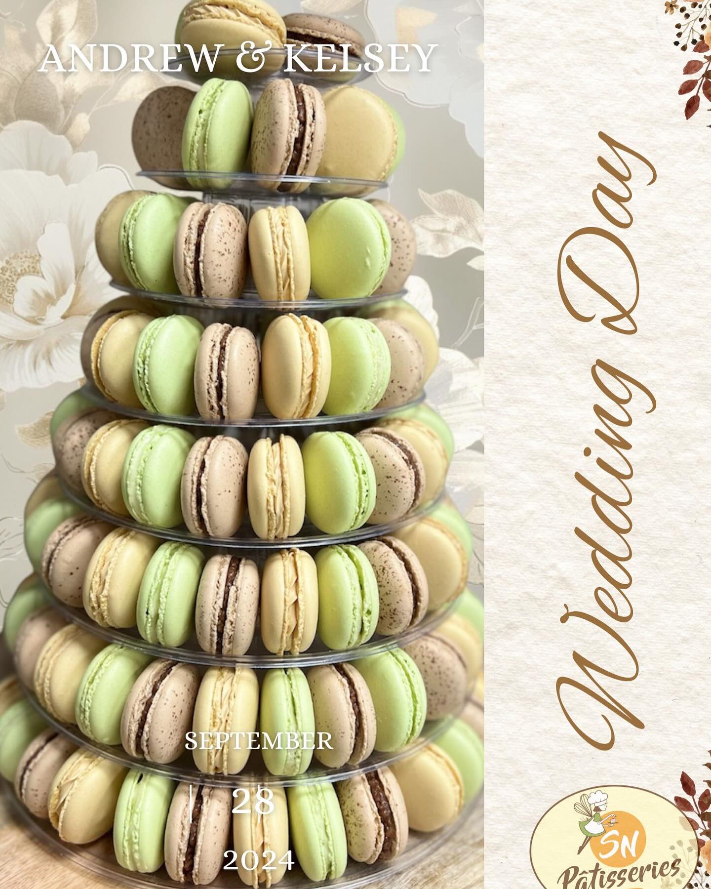 Congratulations Andrew & Kelsey 💐❤️💍💕
Macaron tower : salted caramel, kinder bueno, citrus lime