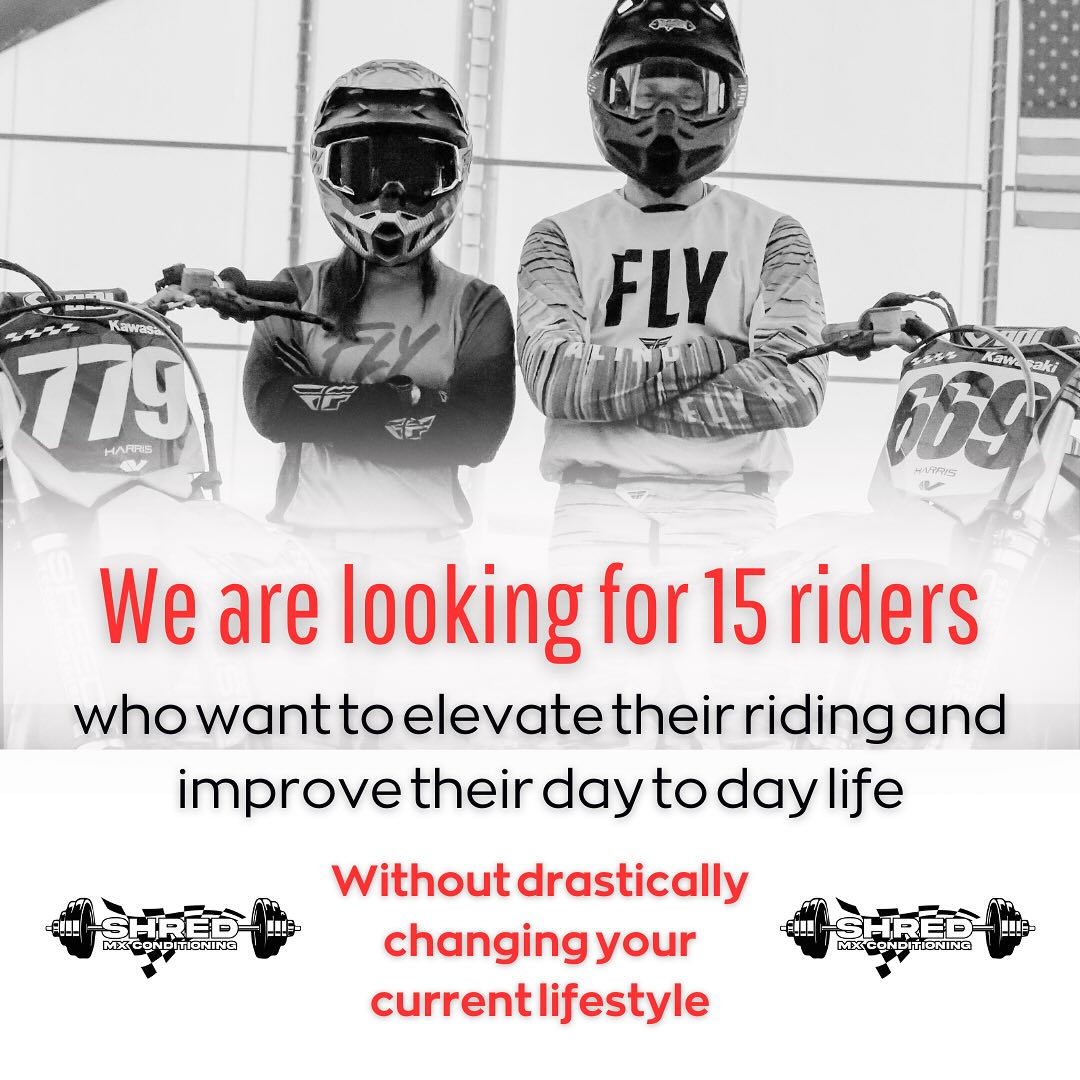 LETS DO THIS! Almost 1 year out from our launch of the new program, and we are ready to do it again!
This time looking to FILL our roster so we can help improve the lives of more riders and racers all over the country 🏁
If you’re:
‼️unhappy with your current level of fitness
‼️tired of gassing out after 2 laps
‼️feeling the wear and tear of years on a dirt bike
This is your chance to take action!
However, we cannot do the work for you.
SO… don’t bother messaging us if you aren’t:
❌ willing to put forth some effort
❌ interested in learning new habits
❌ ready & willing to invest in your health
We only have 15 spots available, so if you’re done making excuses and ready to get back on track with your health & fitness and ready to ENJOY riding your dirt bike again…
DM us SHRED MX to learn more!
#motocross #motochick #dirtbikes #motolife #moto #mx #ride #motocrossfitness #motocrossnutrition
