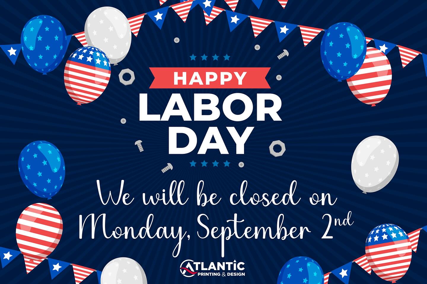 We will be closed on Monday, September 2 for Labor Day. Enjoy time with your families and friends!