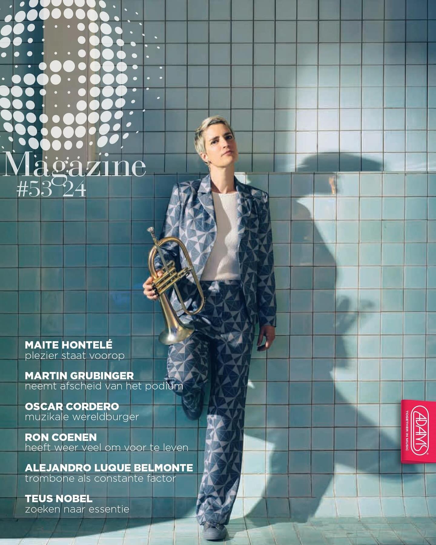 Cover girl! I’m very happy with the collaboration with @adamsbrass , the creators of my flugelhorn and other beautiful instruments. Next concerts: Feb 17th at @luxnijmegen and Feb 24th at @paard_denhaag , both with the mambo project of the @njjojazz The picture was taken at @theaterderegentes by Hugo Thomassen (@hugo_thomassen_photographer )