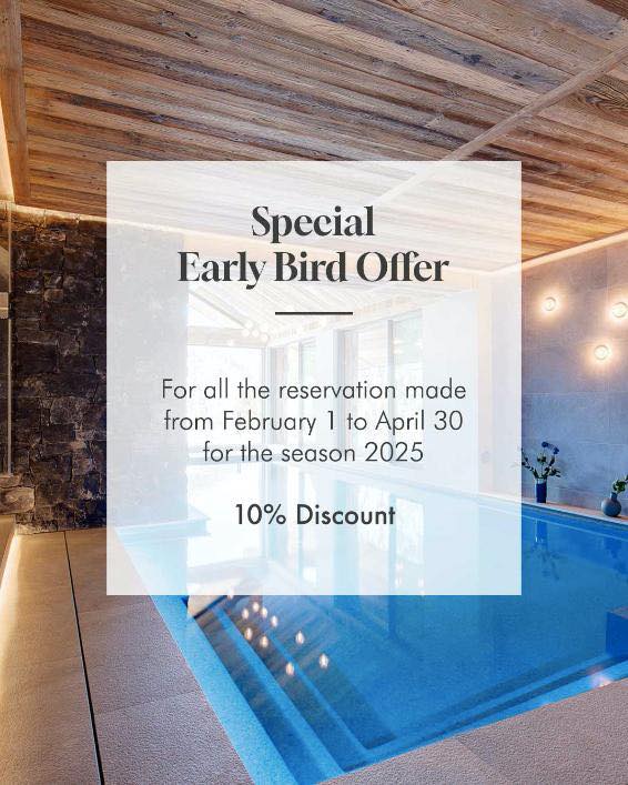 Early Bird Offer
For every booking taken between now and April 30, you get a 10% discount.
Contact us for more information
#chaletmenor #alps #meribel #les3vallees #cateredchalet #EarlyBirdOffer #ski