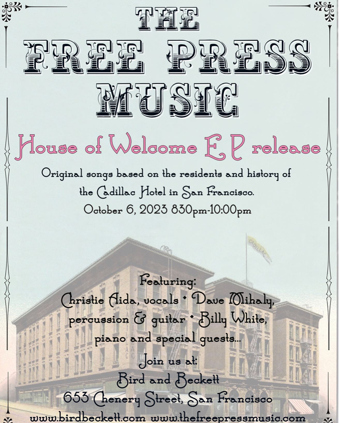 @thefreepressmusic at @bird.beckett on #Friday #October 6 with @mihalydave @billy.white.music