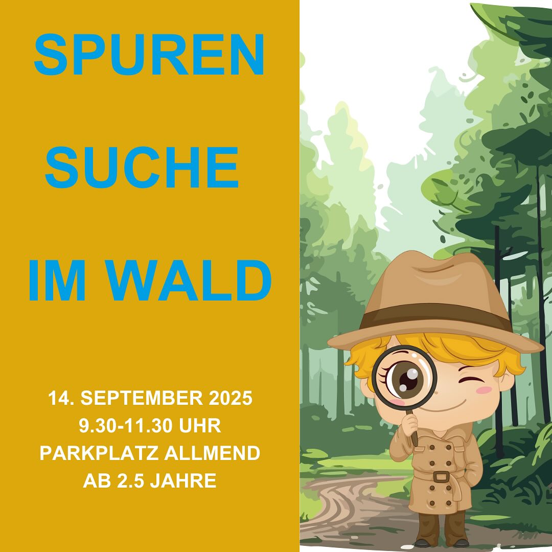 Falls ihr Lust habt mit euren Kids die Natur, ihre Bewohner und deren Spuren zu entdecken, ist unsere Spurensuche genau das richtige!
Nach dem erkunden lassen wir den Morgen gemeinsam am Lagerfeuer bei Schlangenbrot ausklingen und geniessen das Zusammensein an unserem waldsofa 🌳🛋️
Die Anmeldung und alle Informationen findet ihr auf der Homepage 😀
