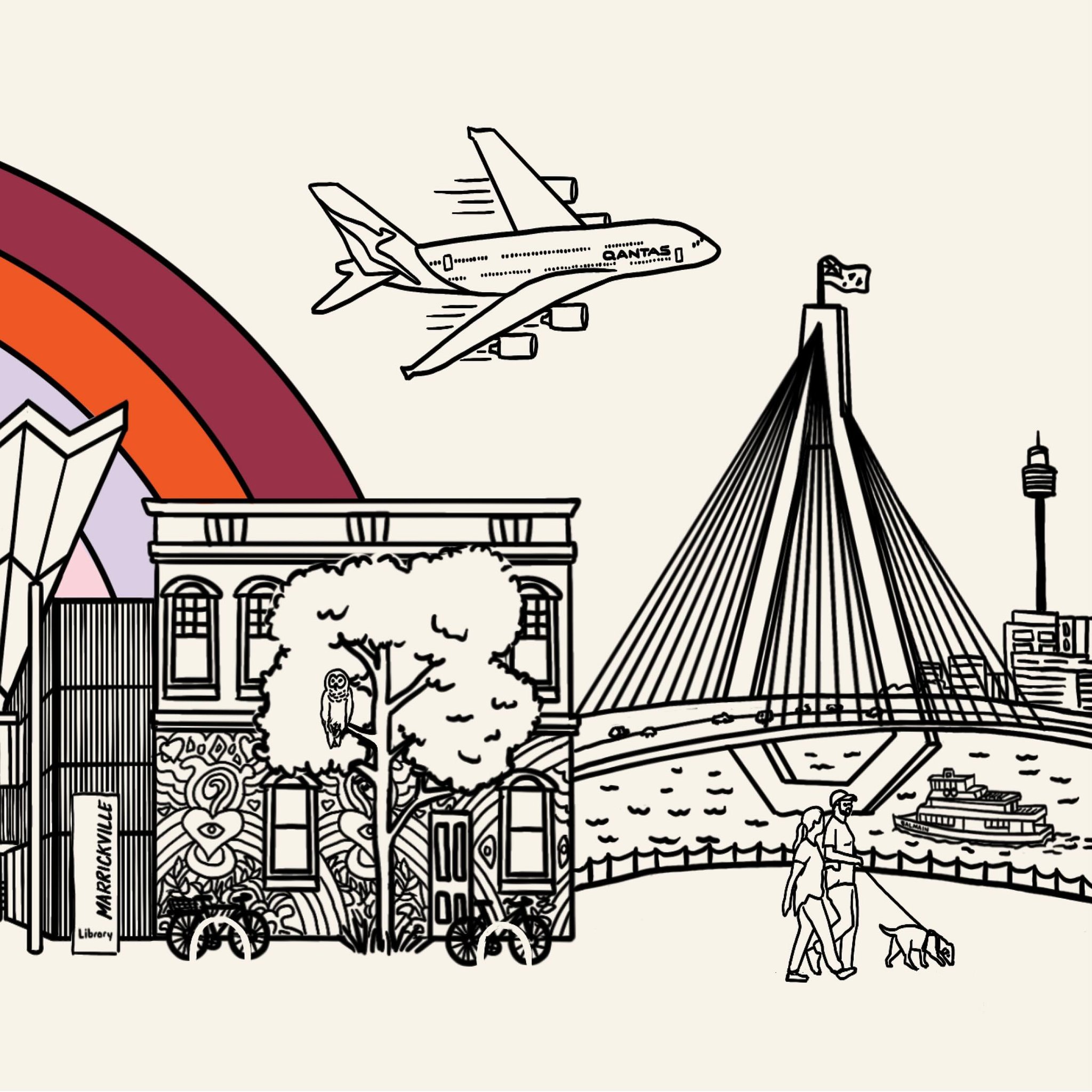 Part 3 of an illustration of the Inner West I created to try and capture the vibe and character of this colourful neighbourhood for a customer service report. Love this place!
#innerwest #innerwestsydney #innerwestie #innerwestcouncil #innerwestisbest #enmoretheatre #sydneypark #cornersmith #marrickvillelibrary #newtown #enmore #marrickville #anzacbridge #innerwestdogs #illustration #graphidesign #reportdesign #sydney #cityofsydney