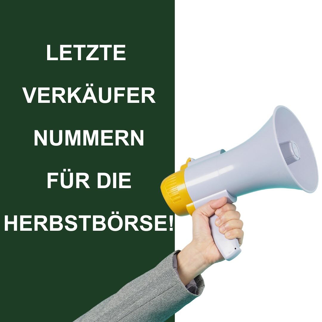 Da es ein paar Rückzüge gab, hat es nun doch noch ein paar wenige Nummern zum verkaufen bei der Börse! Falls ihr nock Interesse habt, meldet euch doch gerne gleich direkt über die Homepage 🥳