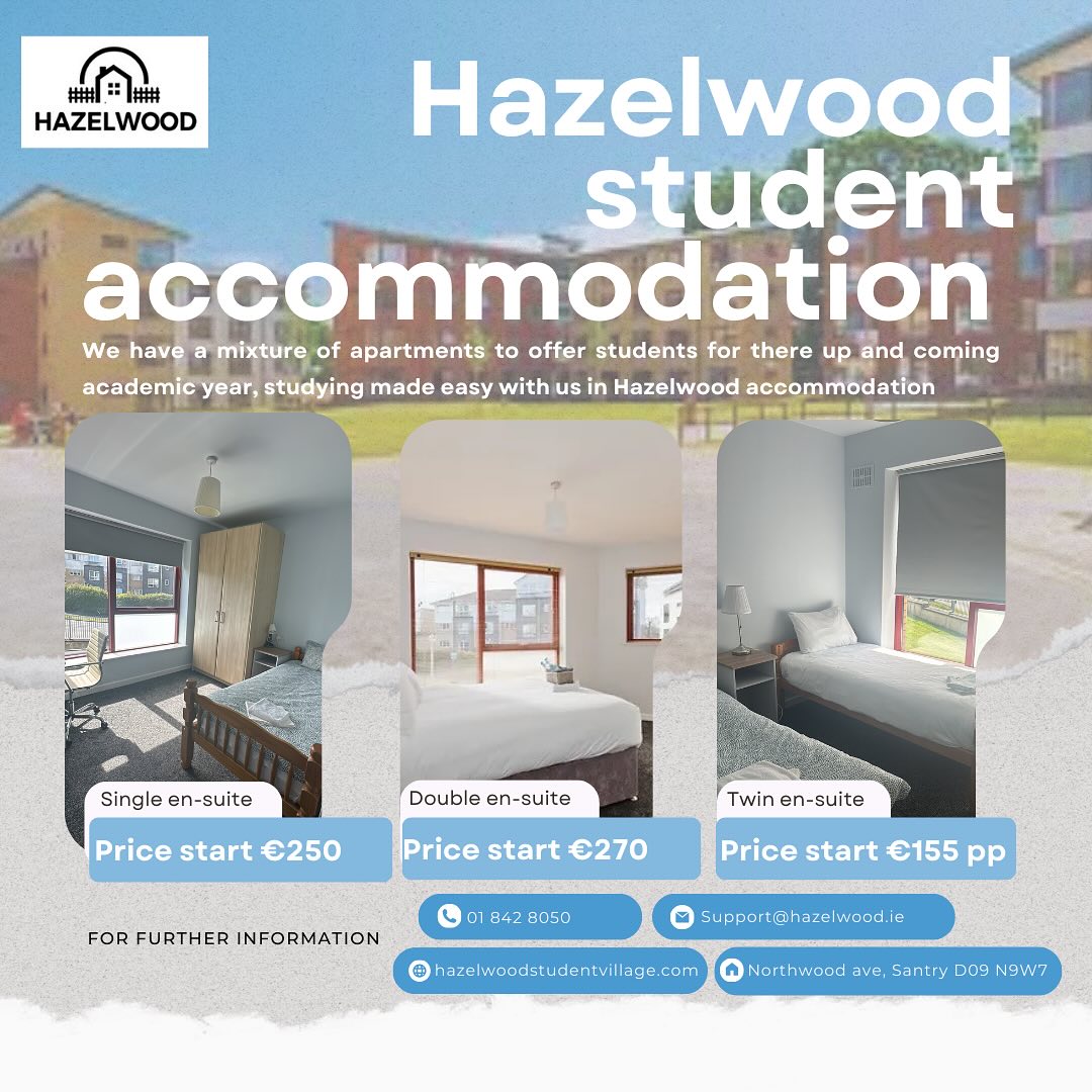 Book now for semester 2 !!!
Our rooms are booking up for semester 2 book in advanced to secure your room :)
For more information email us at support@hazelwood.ie
#collegelife #dcu #studentaccommodation