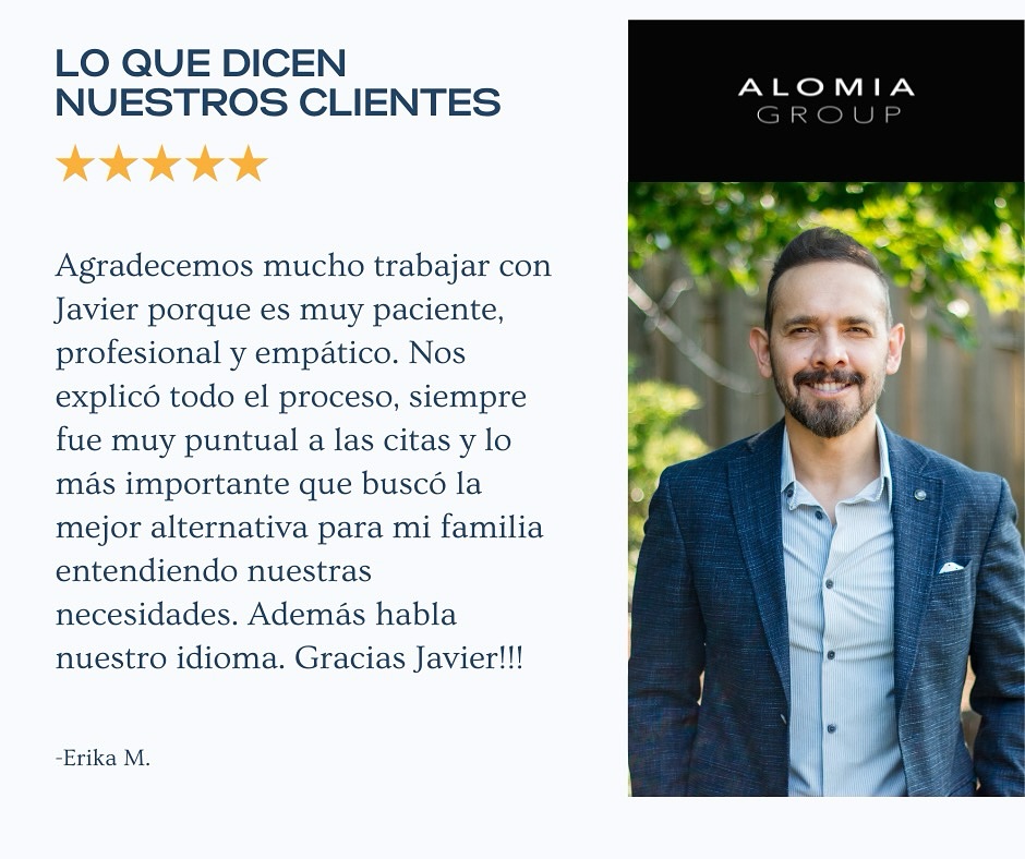 A big thank you to my clients for these kind words! 🙏
'We really appreciated working with Javier because he is very patient, professional, and empathetic. He explained the entire process, was always punctual for appointments, and most importantly, he found the best option for our family by understanding our needs. Plus, he speaks our language. Thank you, Javier!!!'"