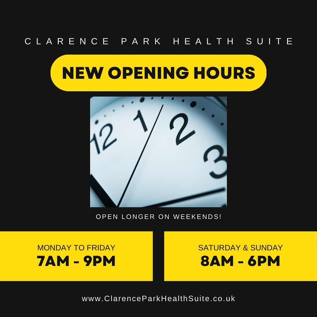 Now open until 6pm on Saturday & Sunday 🏋️♀️ ⏰
#Worcester #Malvern #Gym #ClarenceparkHealthSuite