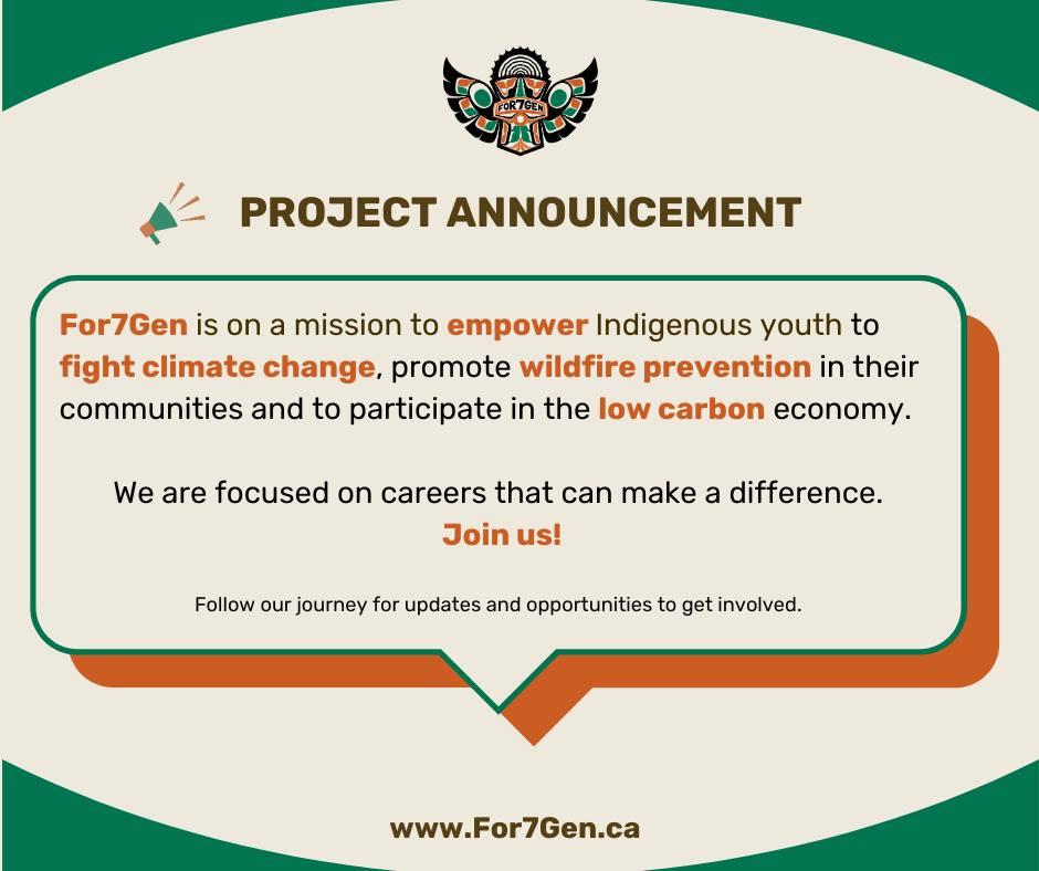 We are excited to announce 📣 our new project, For7Gen 📣
For7Gen is on a mission to empower Indigenous youth to fight climate change, promote wildfire prevention in their communities and to participate in the low carbon economy.
🔍 Key Project Features:
*Engage with Indigenous communities in British Columbia, Alberta and Saskatchewan
*Encourage conversations about the roles bioenergy and negative emission hydrogen can play in community resilience
*Inspire career pursuits and cultivate a generation of innovators and guardians committed to creating a sustainable and resilient future
🌟 Get Involved:
We believe that everyone has a role to play in preserving our climate and communities. Follow our journey on our socials and website www.for7gen.ca to stay informed about how you can contribute to making a difference.
📅 Stay Tuned:
Updates and opportunities to get involved are coming soon! Be sure to follow us for more details and join us in our mission!
For7Gen is an initiative led by iTOTEM Analytics in partnership with @indigenousresourcenetwork, @resource_works, and Hydrogen Naturally (H2N), and is partially funded by Natural Resources Canada.
#For7Gen #Sustainability #FutureForestry #ClimateAction #CommunityEngagement #EnvironmentalInnovation