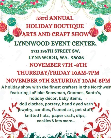 Three Day Event this week! Thursday and Friday open 10AM-7PM and Saturday 10AM - 5PM.
Full of Vendors at the Lynnwood Event Center!
Can't wait to see you all there!
#lynnwoodwashington #holidayshopping #craftfairseason #bookbinding