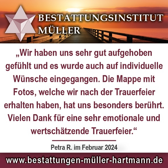 #danke für die tolle #bewertung !!! 🙏 Für einfühlsamen Beistand im Trauerfall … 🌿 Wir sind 24 Stunden in #donaueschingen für Sie da ! Ihr Bestattungsinstitut Müller .. #24h #soforthilfe #durchgehendonline #immererreichbar #erdbestattung #feuerbestattung #seebestattung #beistand #trauerfeier #bestattungsvorsorge #überführung #bestattungsinstitut #donaueschingen #bräunlingen #baddürrheim #kundenfeedback #rezension #googlerezensionen #googlebewertung #bewertung #kundenbewertung #5sterne www.Bestattungen-müller-hartmann.de @alle