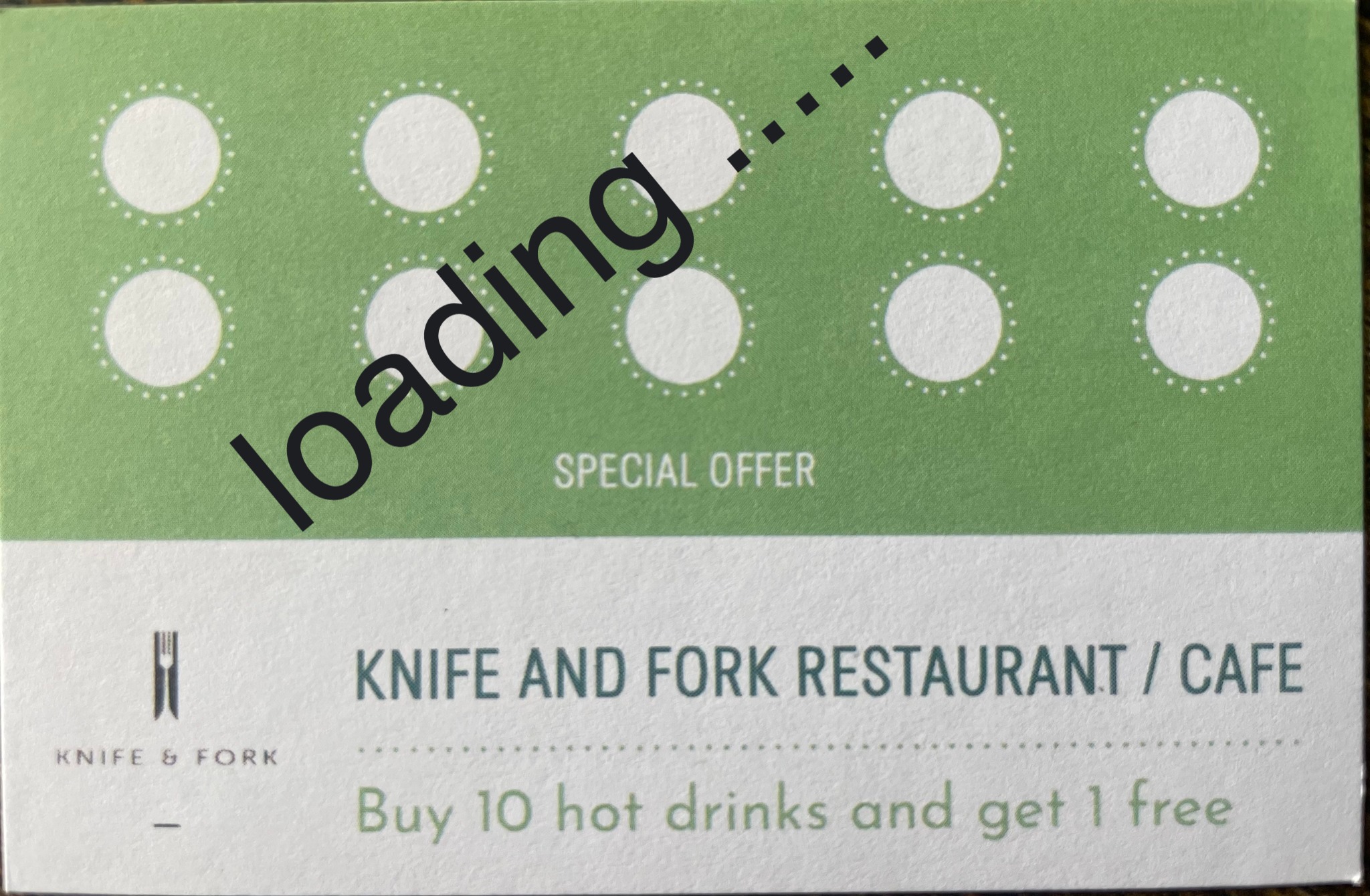 We can't wait for our Special Offer cards to arrive. Buy 10 hot drinks and get 1 free. Each time you buy a hot drink, present the card, get a stamp and once you have 10 stamps then you can redeem the card for a hot drink of your choice. Watch this space ... coming soon ....